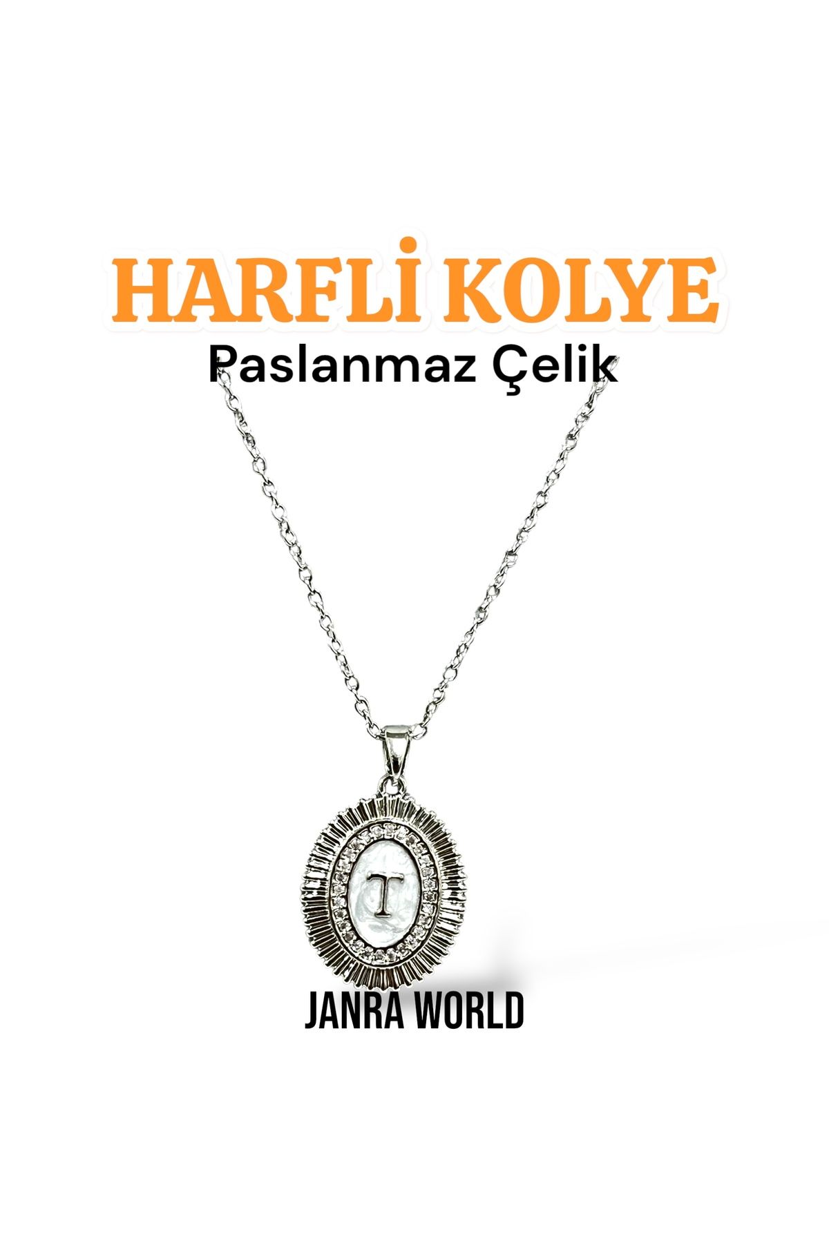 JANRA WORLD Harfli Model Çelik Kolye – Paslanmaz Çelik – Kadın Gold & Silver Renk Seçenekli HARFLİ KOLYE