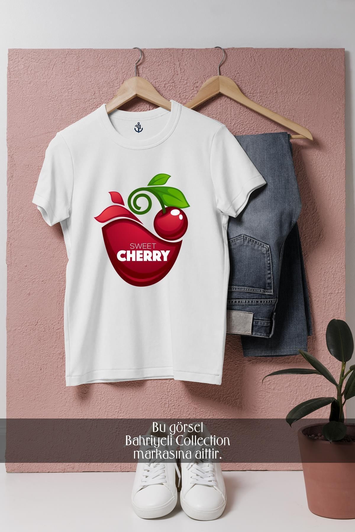 Bahriyeli Collection Oversize Sweet Cherry Tasarımlı Unisex T-Shirt