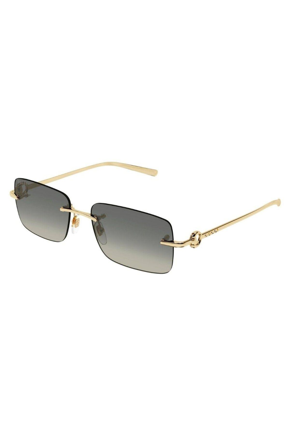 Gucci GG1703S 005 55-17 Unisex Güneş Gözlüğü – Lüks Metal Çerçeve, Dikdörtgen Tasarım, UV400 Koruma