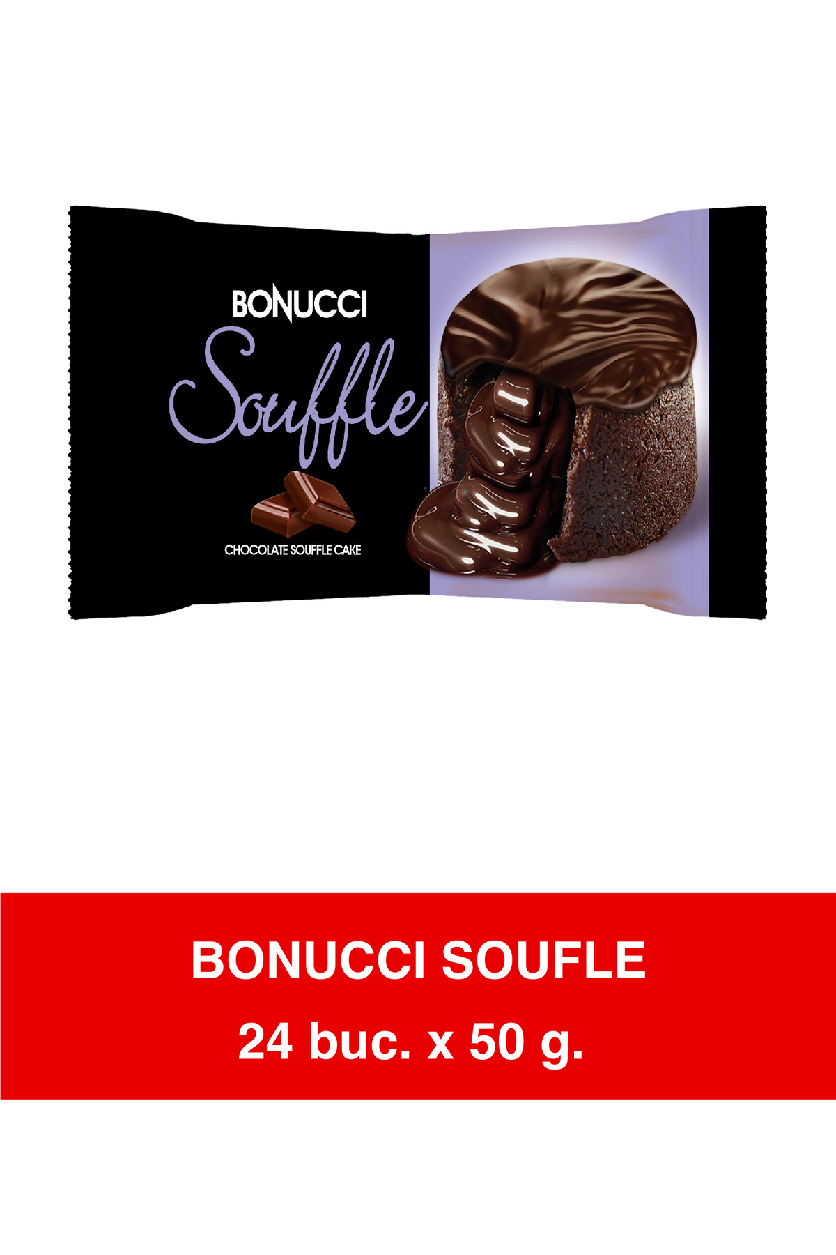 Bonucci-Souffle – Cocoa cake with icing and cocoa cream 50g x 24 pieces 1