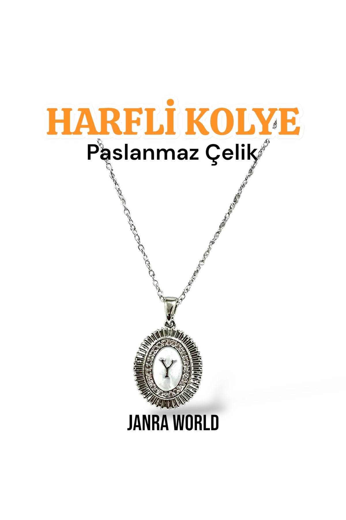 JANRA WORLD Harfli Model Çelik Kolye – Paslanmaz Çelik – Kadın Gold & Silver Renk Seçenekli HARFLİ KOLYE