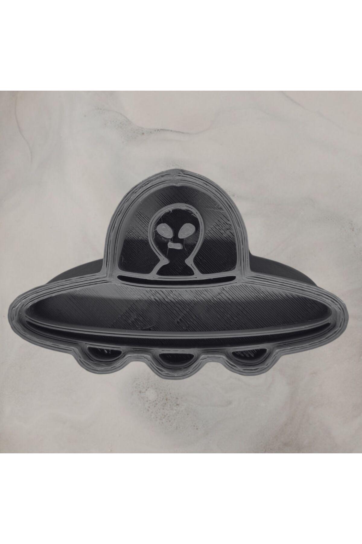 Biçim Vadisi UFO Kurabiye Kalıbı - Galaksi Serisi - Uzaylı UFO Kil Kalıbı Gri Plastik 7x4 cm