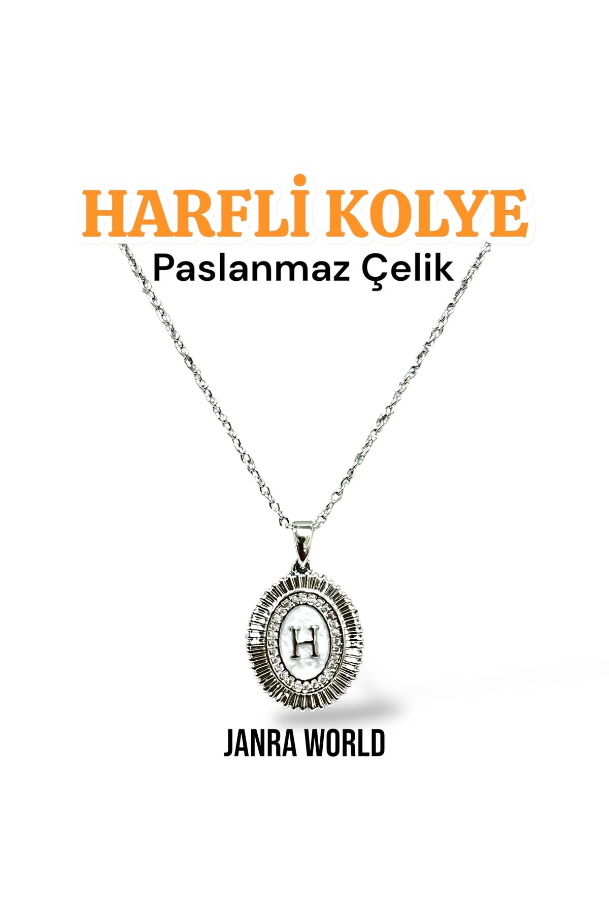 JANRA WORLD Harfli Model Çelik Kolye – Paslanmaz Çelik – Kadın Gold & Silver Renk Seçenekli HARFLİ KOLYE