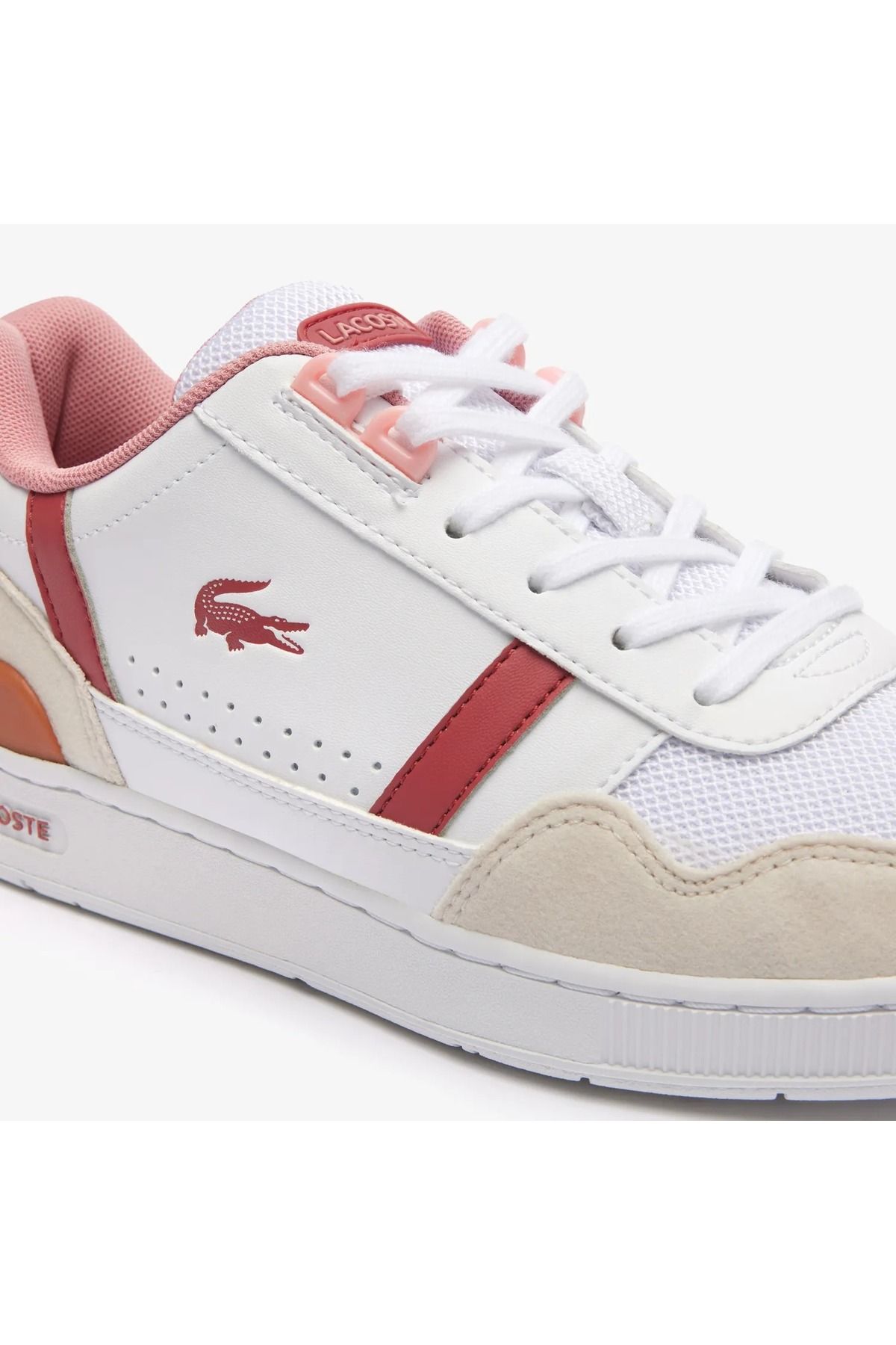 Lacoste T-Clip Trainers in White pink