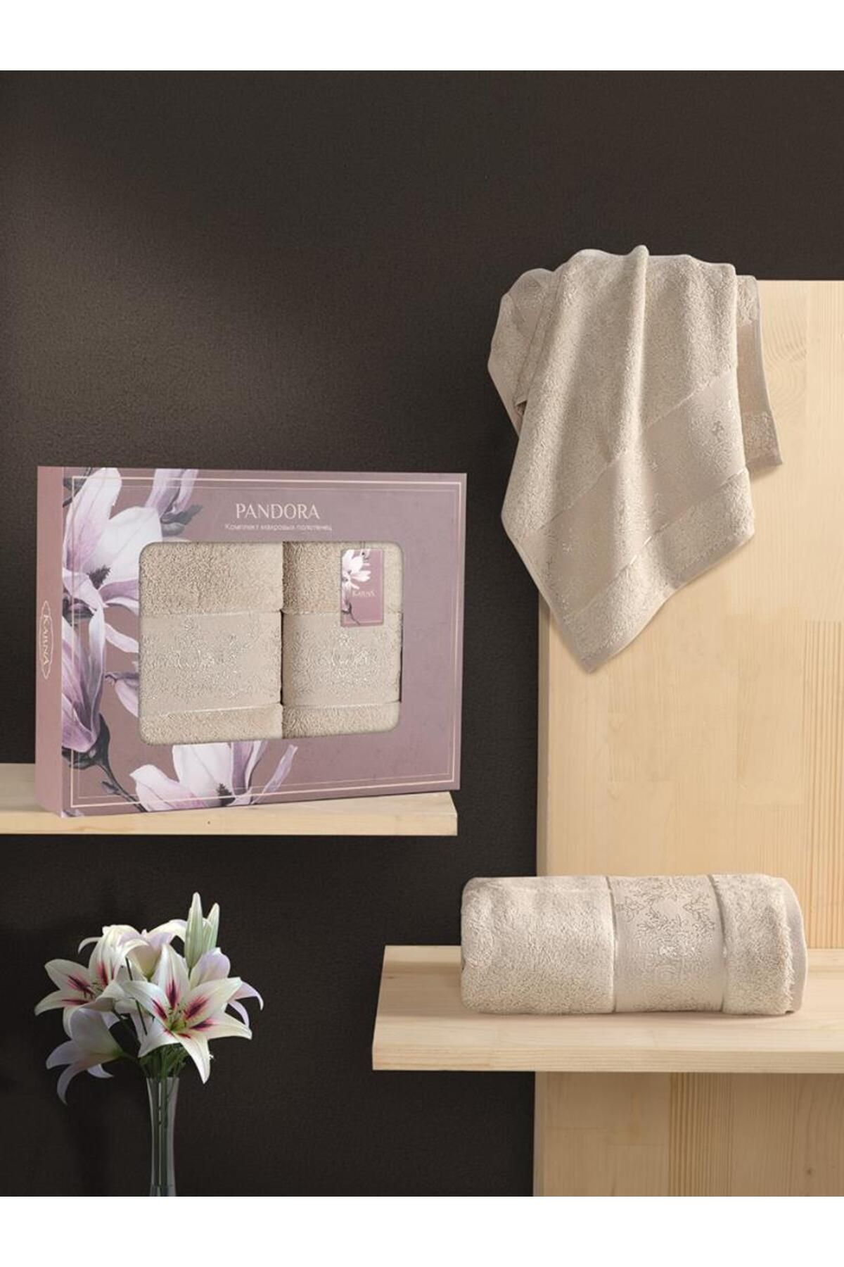 Karna Home Bambu Dokulu 2’li Havlu Takımı 50x90