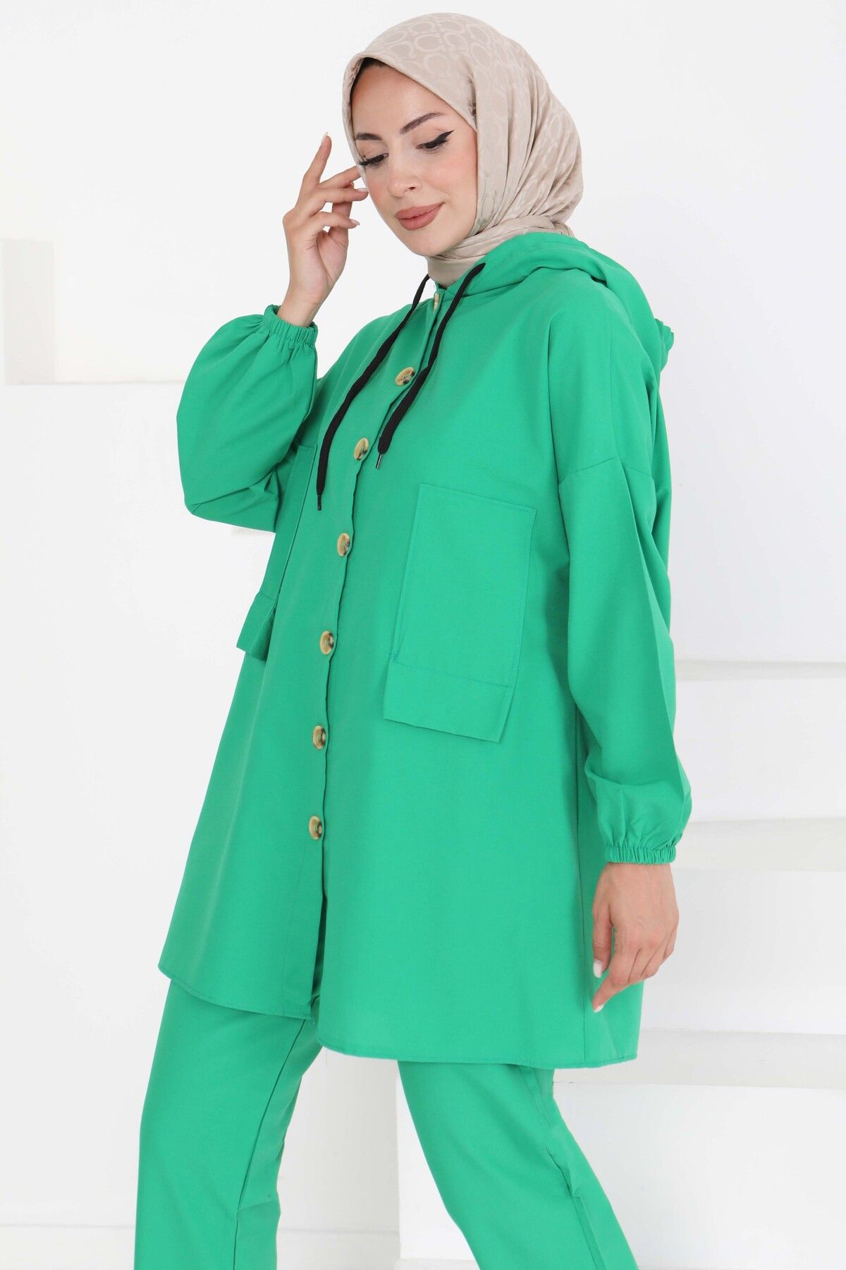 TOFİSA Tunik Pantolon İkİli Takım Yesil - 27290