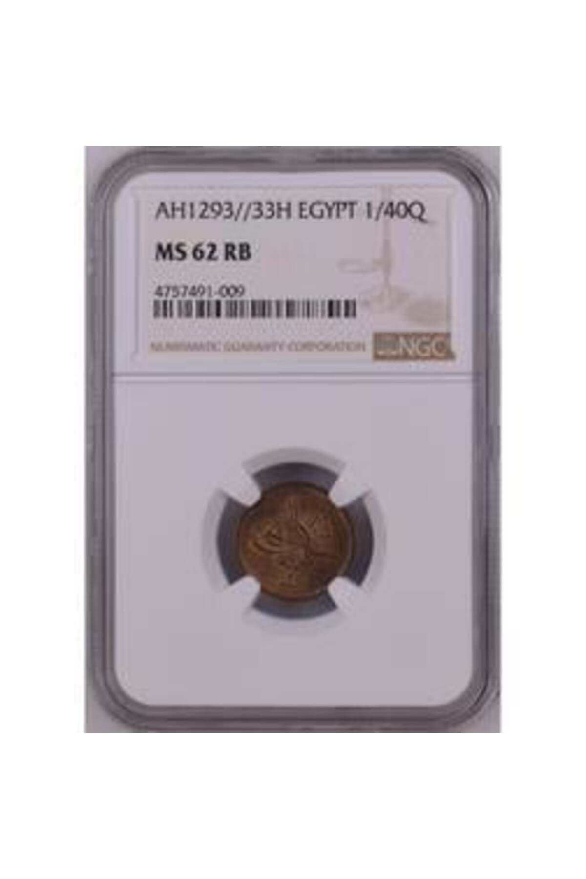 Lidya Koleksiyon Sultan II. Abdülhamid 1293/33 Mısır 1/40 Kuruş - ÇİL - NGC MS62 RB
