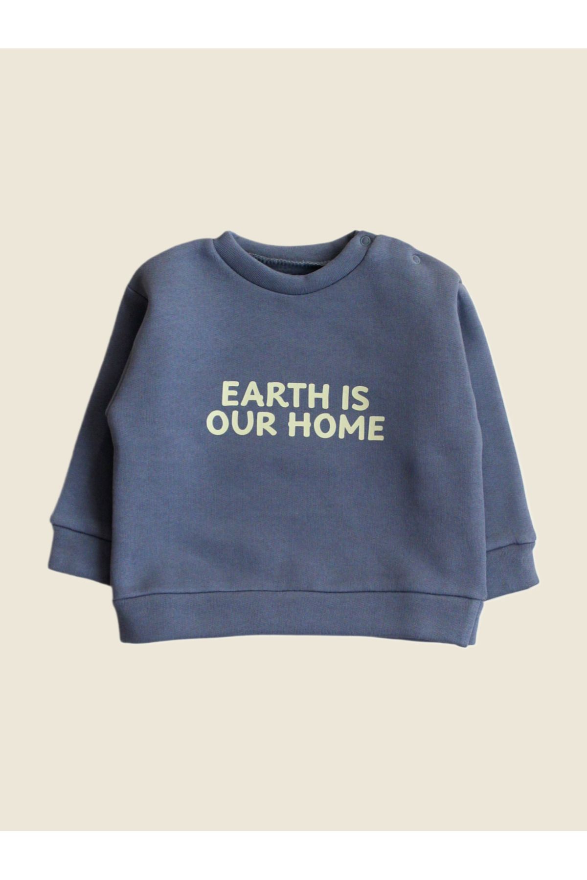 ROMIEKI EARTH IS OUR HOME Bebek Boxy Sweatshirt