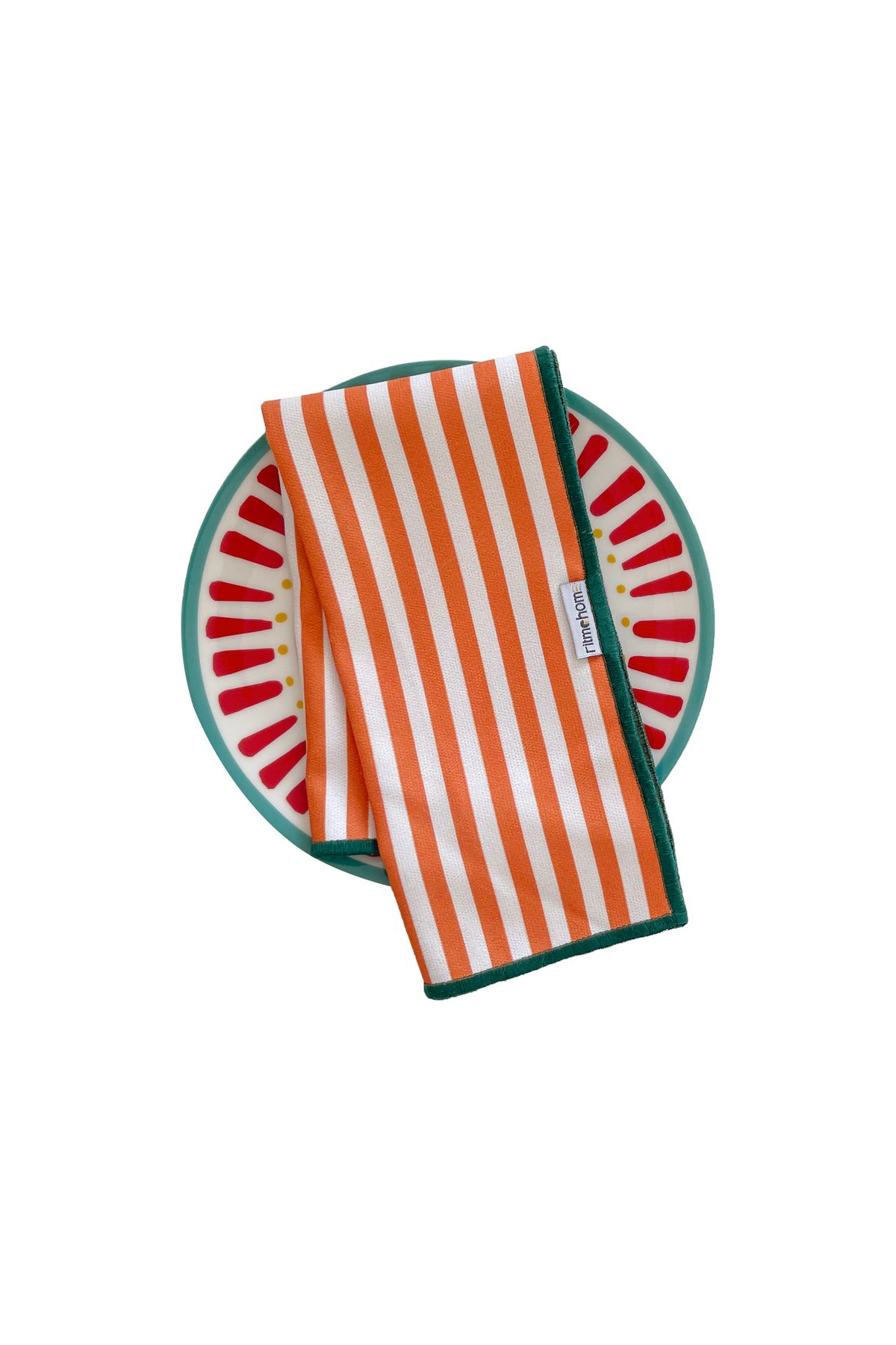 RİTMOHOME Etnik, Çizgili, Baskılı, Renkli, Kenar Biyeli Kumaş Servis Sunum Peçetesi Büyük Boy 40x40 (2 ADET)