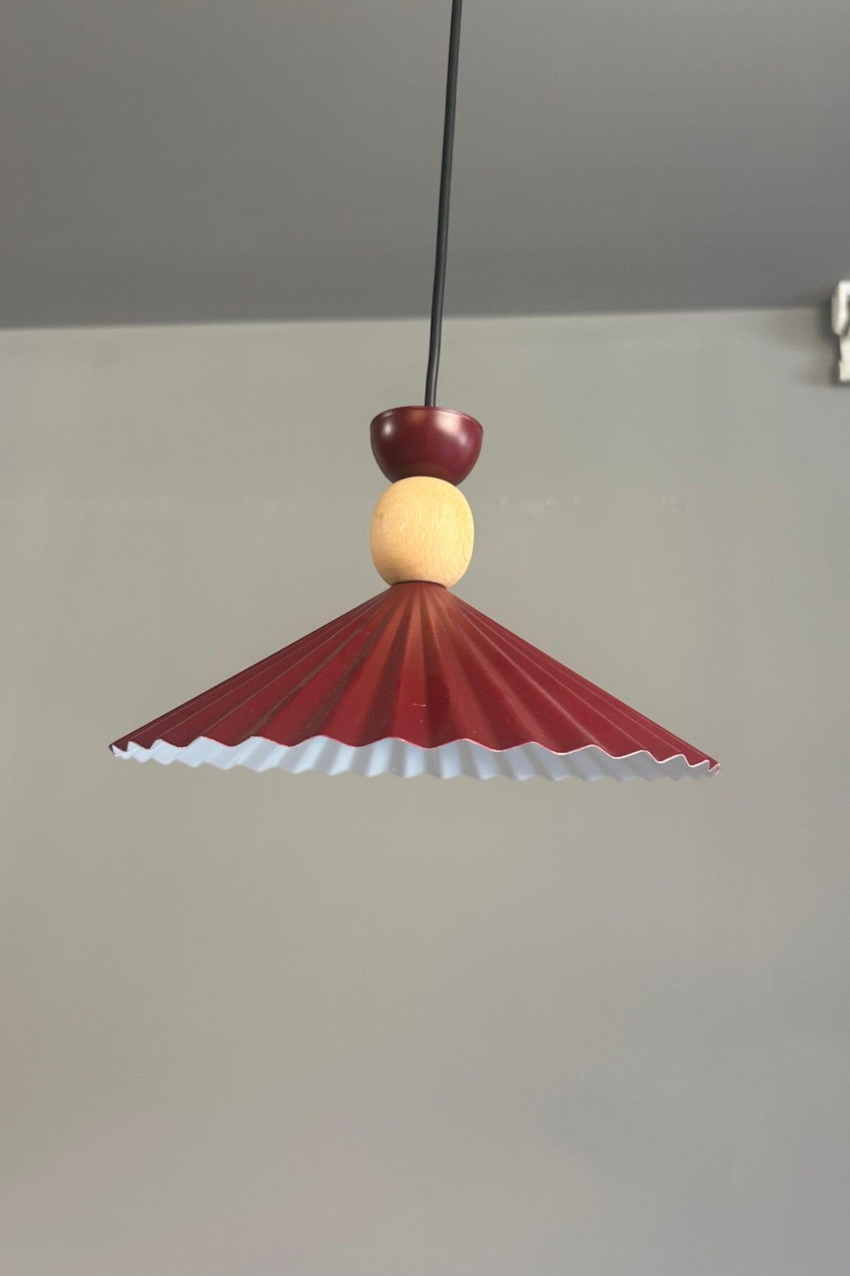 Bamyum Avilla Vişne Çürüğü Tekli Metal Avize Ahşap Kafa Başlık Rustik Cafe Mutfak Modern Sarkıt Aydınlatma
