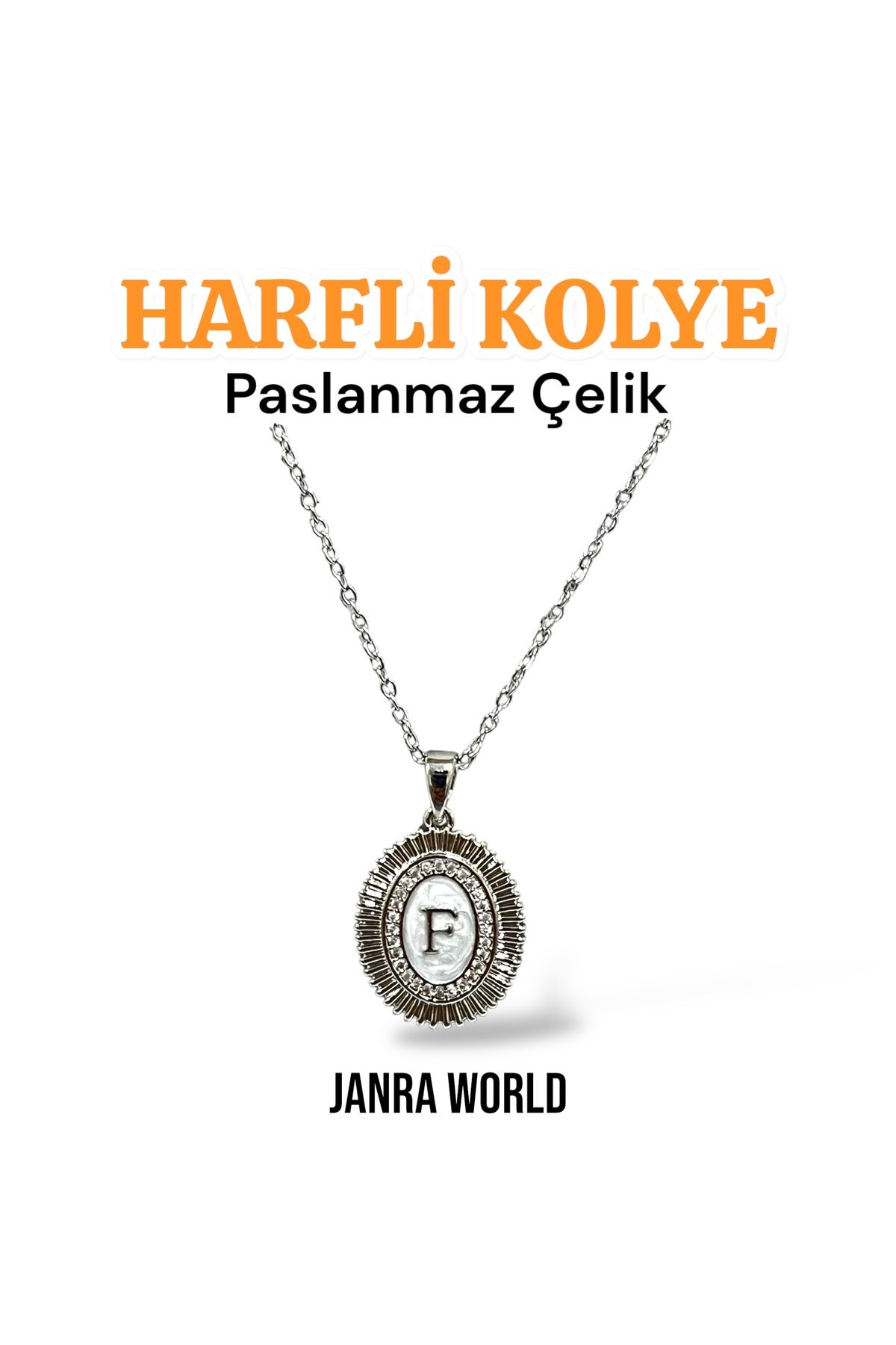 JANRA WORLD Harfli Model Çelik Kolye – Paslanmaz Çelik – Kadın Gold & Silver Renk Seçenekli HARFLİ KOLYE
