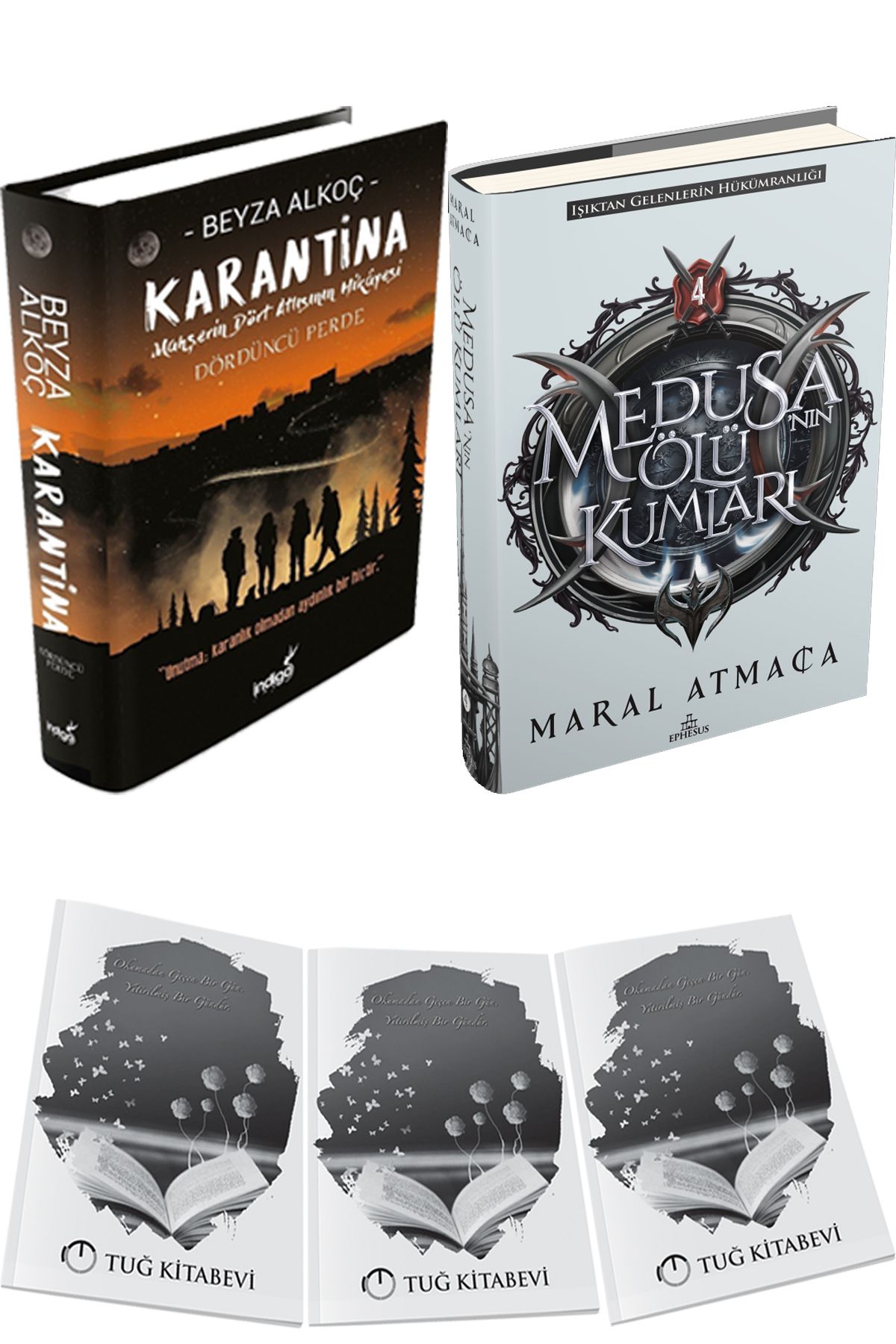 İndigo Kitap Karantina 4 Ciltli ve Medusanın Ölü Kumları 4 Ciltli + Hediyeli