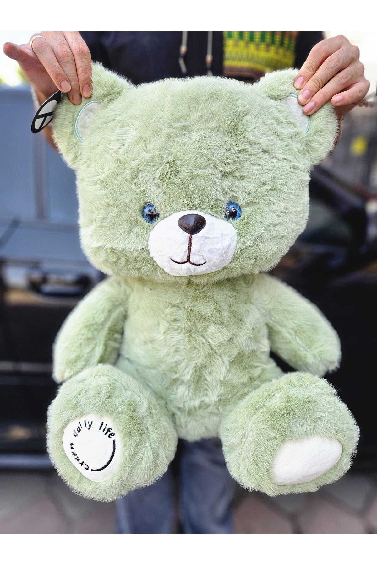 Online 1.Sınıf Kalite 50 Cm Sevimli Yumuşacık Yeşil Renk Peluş Ayı Oyuncak Peluş Ayıcık