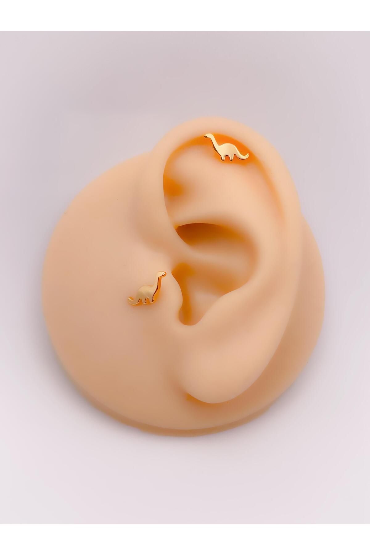Trinos Cerrrahi Çelik Piercing ( Pirsing ) Dinozor Figürlü Tragus Helix Piercing (1adet)