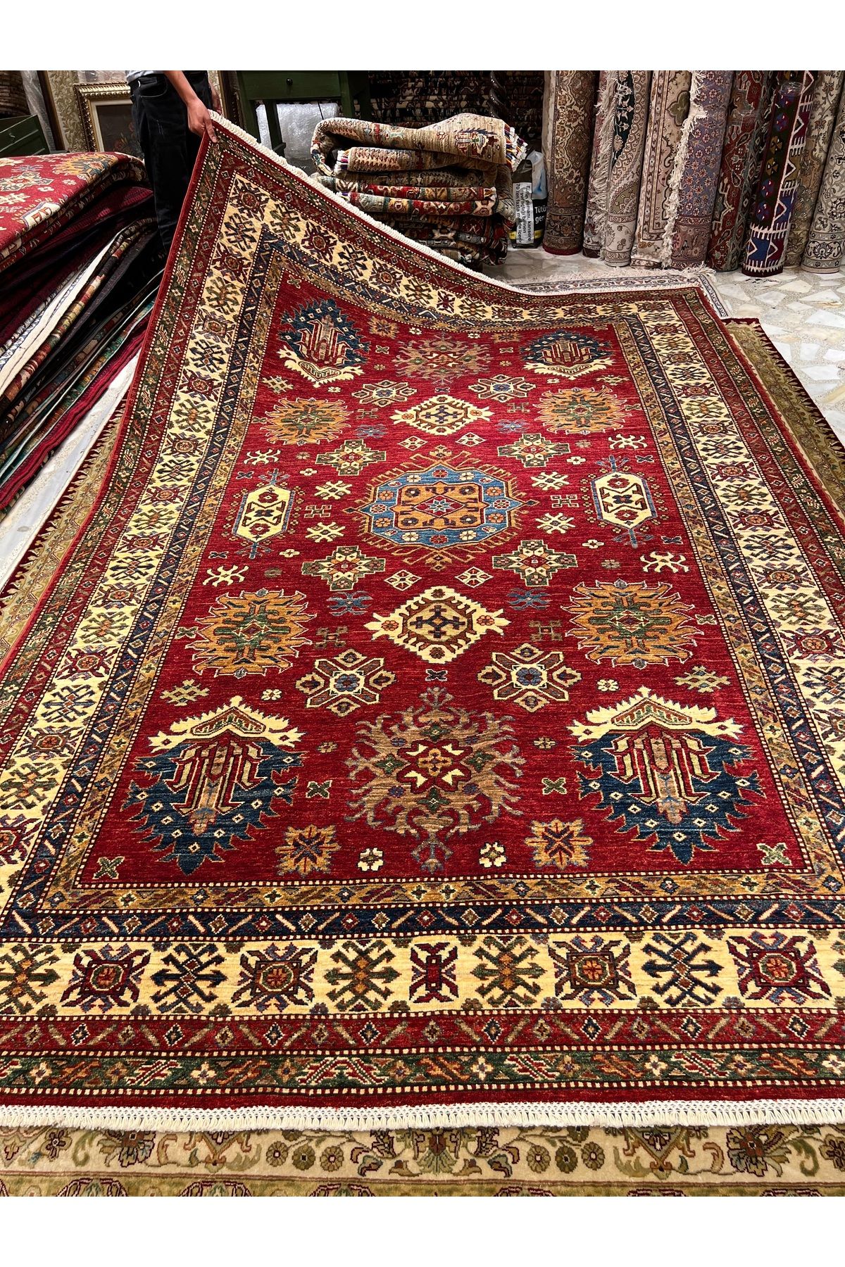 RD RAMAZAN DAĞ EL HALI SANATI El Dokuma Afgan Şirvan Halısıdır Birinci Sınıf Kalite Ebat 312x213