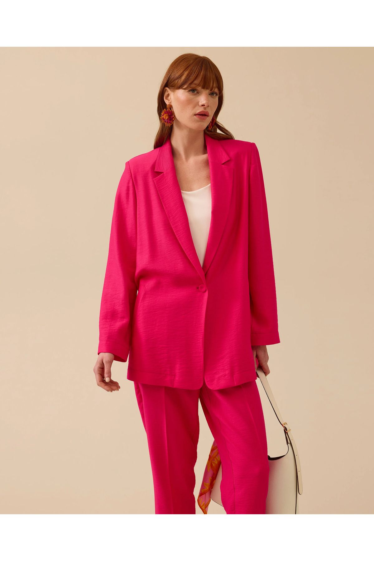 SEÇİL Tek Düğmeli Oversize Ceket