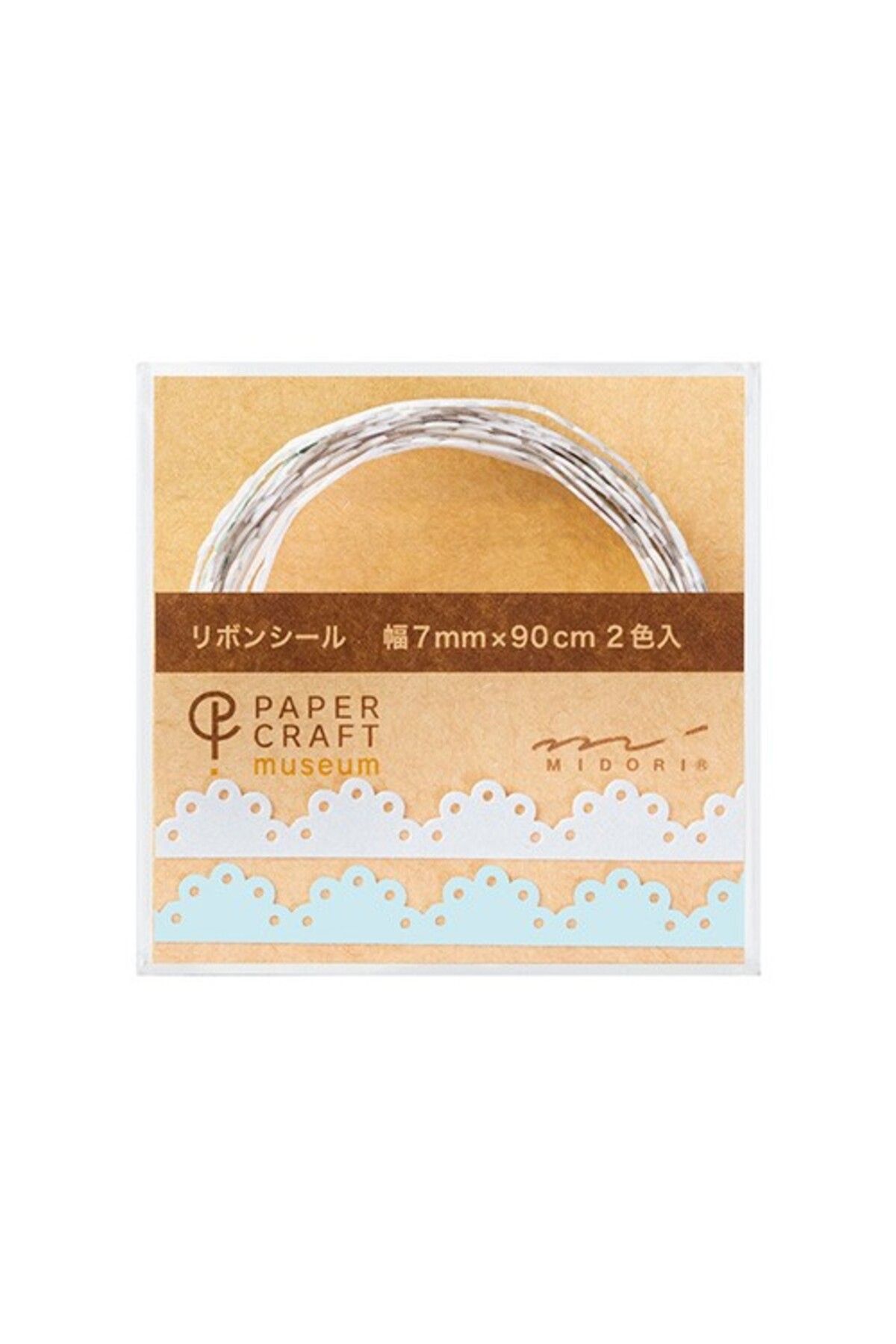 Midori Kurdele Çıkartma Sticker - Dantel Desen - Mavi Beyaz