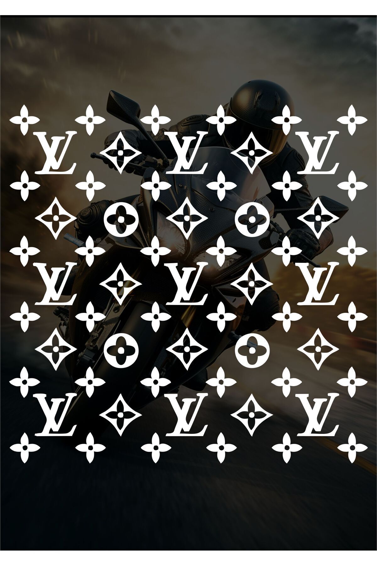 MS Major Selection LV Desen Sticker 25x25 Cm - Araç -Motor - Laptop - Kask Etiket