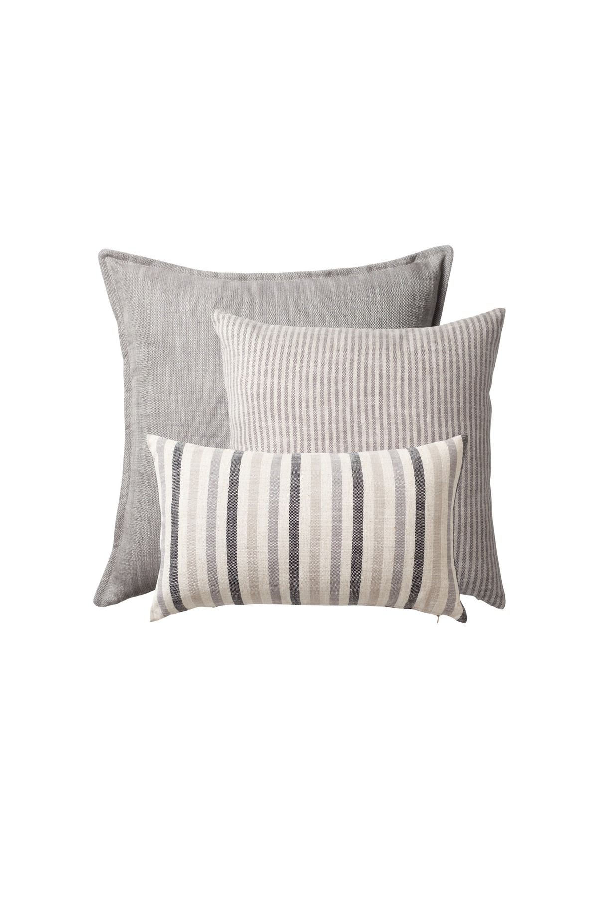Fineroom Living " StripeOnStripe " - Dekoratif Yastık- 3'lü Kombin Set (Ic Yastık Dahil)