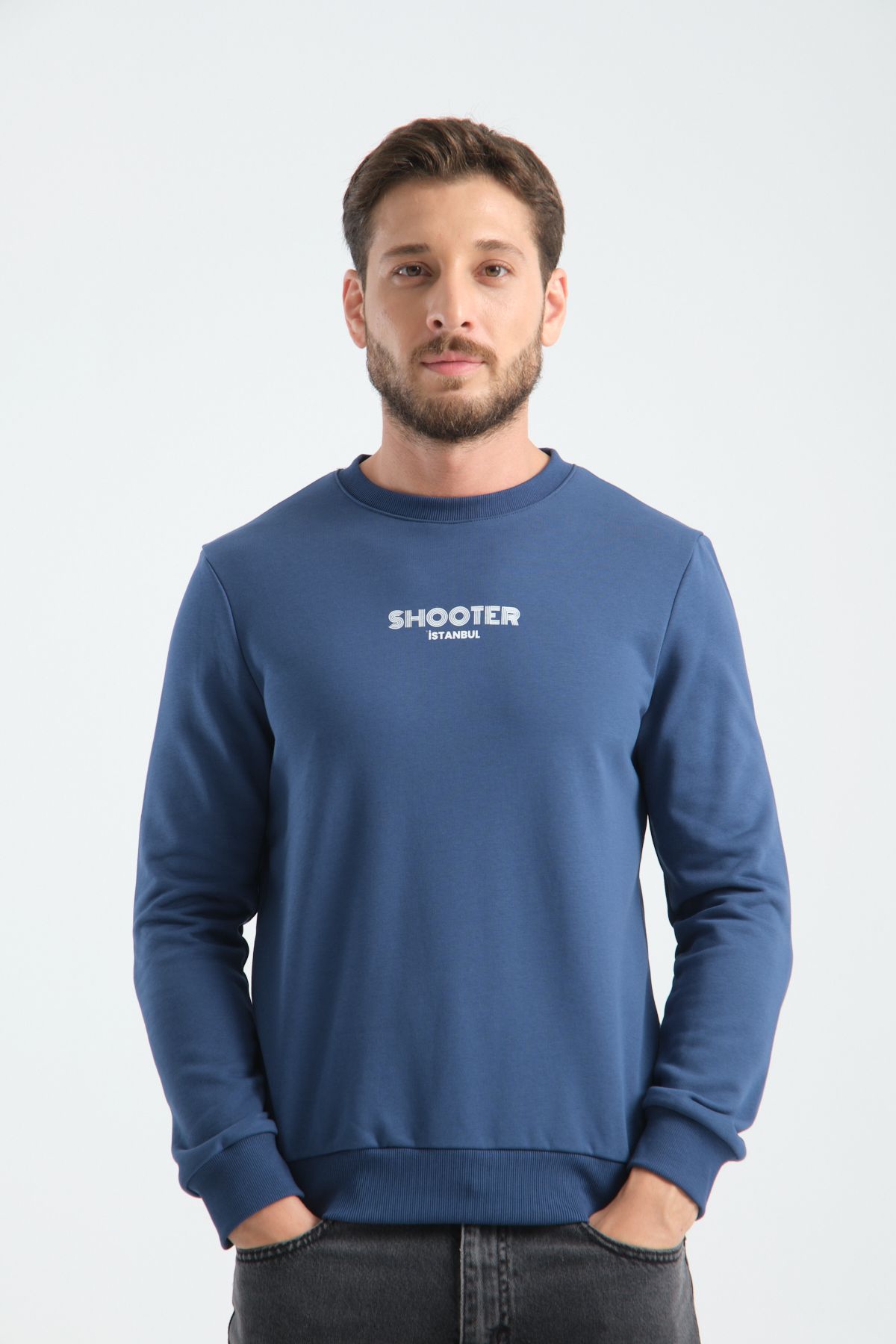Shooter Sportswear Erkek Deluxe Sweatshirt Parlament Baskı Detaylı Standart Kalıp