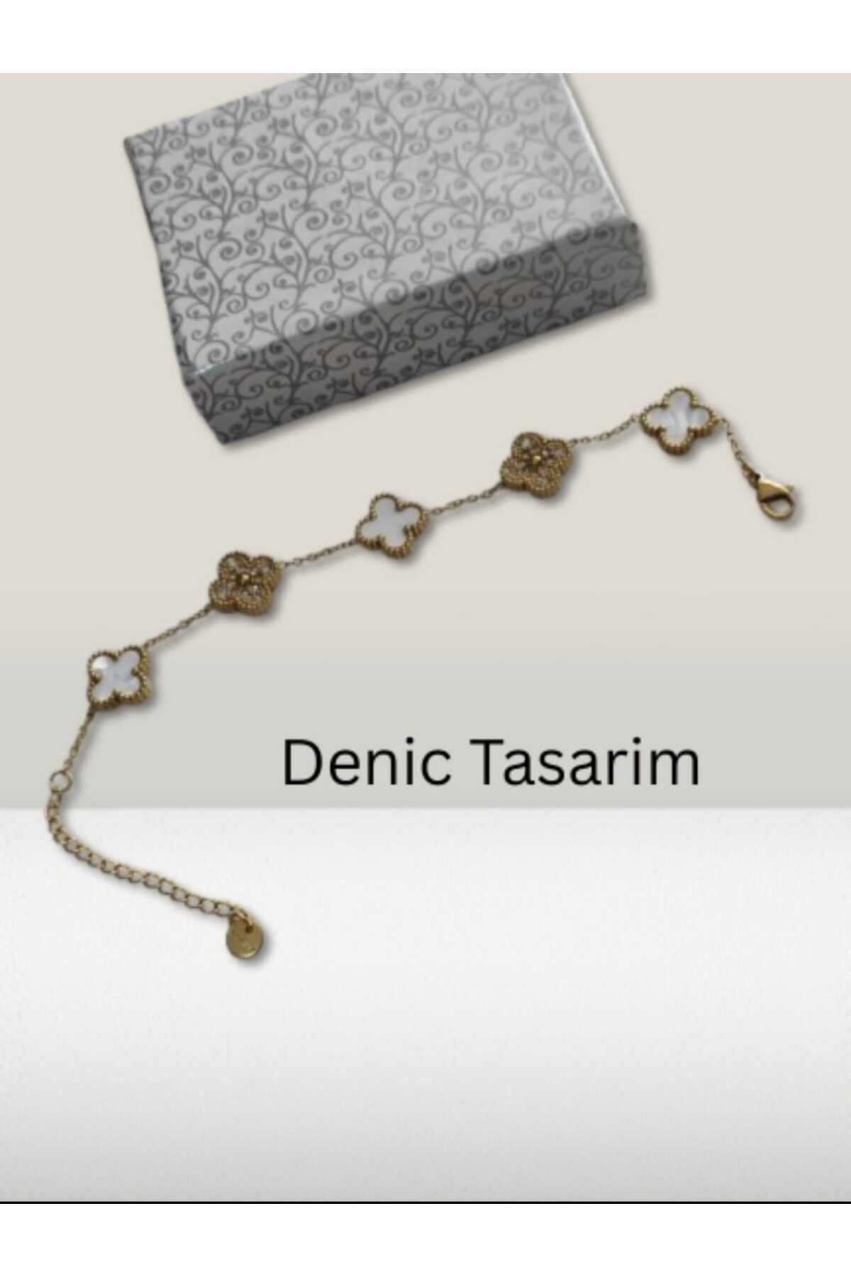 Denic Tasarım Beyaz Sedefli Taşlı Bileklik