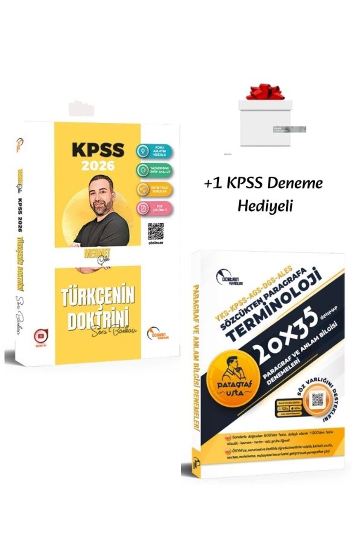 Doktrin Yayınları Doktrin 2026 KPSS Türkçe Soru Bankası ve Paragraf 35 Deneme (2 Kitap) + 1 KPSS Deneme Hediyeli
