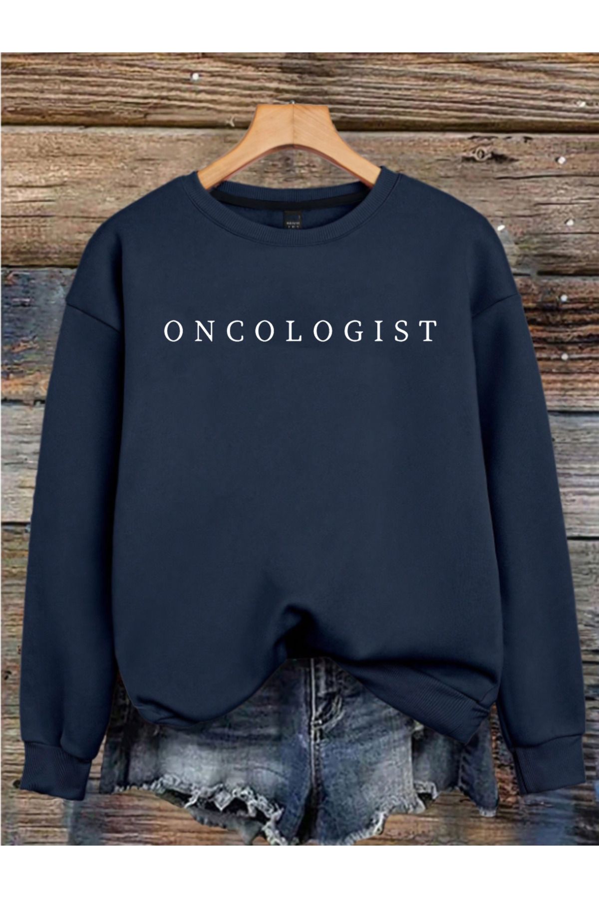 MAGORS DOCTOR BASKILI 3 İPLİK BİSİKLET YAKA UZUN KOLLU KADIN SWEATSHIRT