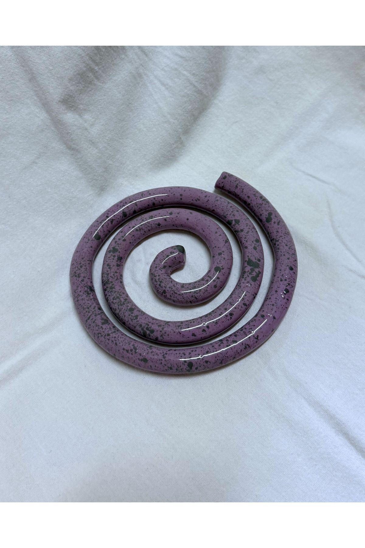 archeceramic Arche Ceramic El Yapmı Seramik Bardak Altlığı - Mor - Tekli