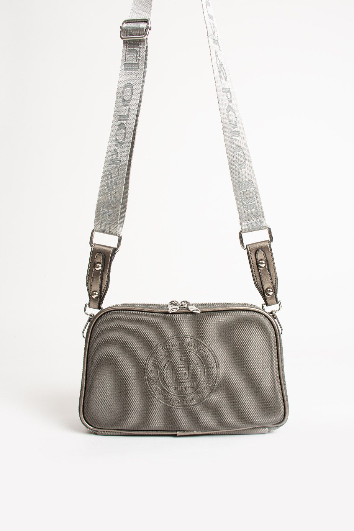 Just Polo Bonnie 6000 LK Suni Deri Marka Baskılı 5 Bölmeli Kadın Postacı Ve Omuz Çantası (Ebat:26x16 Cm)