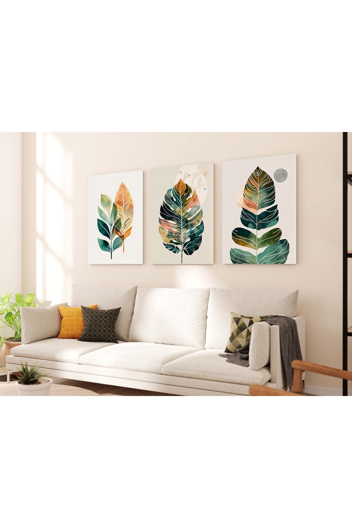 MAGNASTE Duvar Tablosu Çerçeve Görünümlü Mutfak Tabloları 3 lü Tablo Modern Tablo Premium Kalite Bohem Tablo