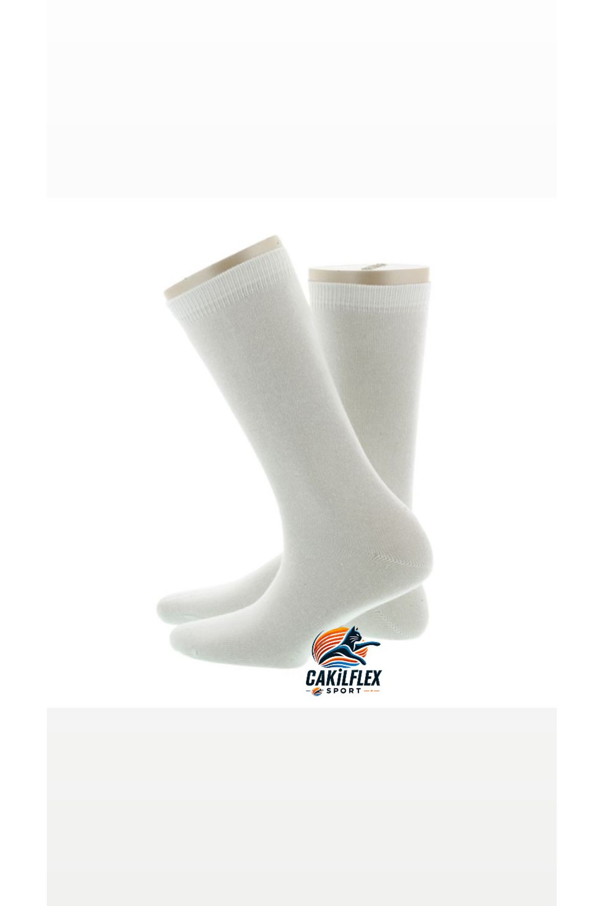 Çakılflex Sport Unisex beyaz pamuklu soket çorap - 6’lı paket