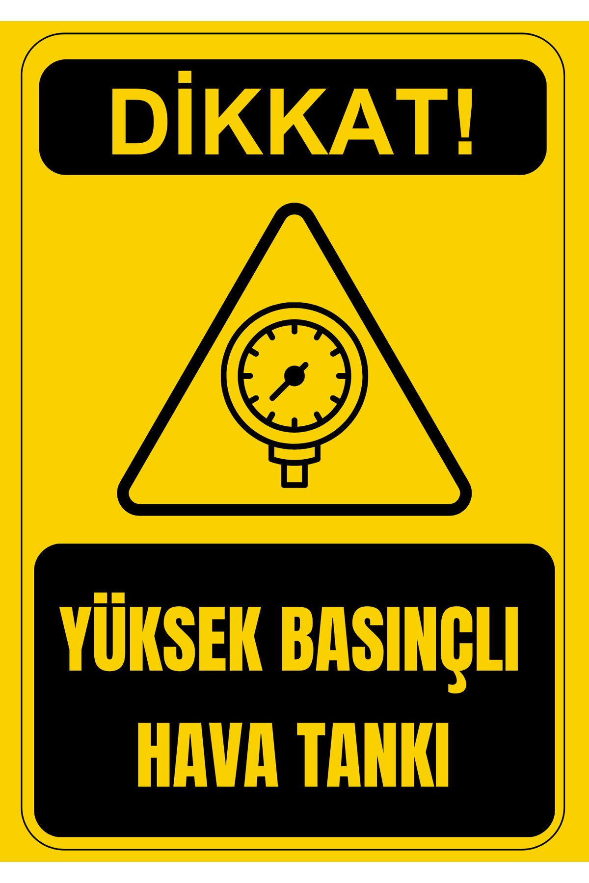 Girl Power 35X50 Yüksek Basınçlı Hava Tankı 3 mm Dekota Üzerine Folyo Baskı Uyarı Levhası