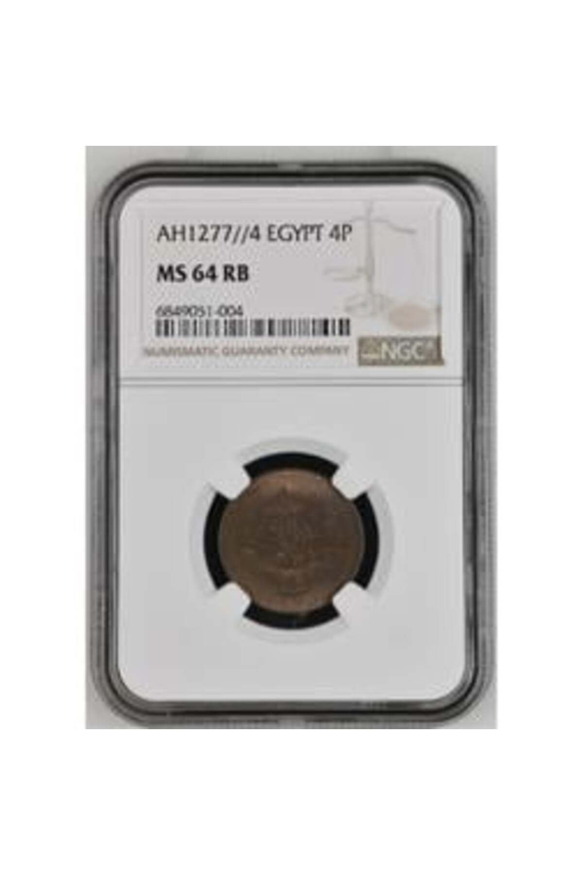 Lidya Koleksiyon Sultan Abdülaziz 1277/4 Mısır Bakır 4 Para - ÇİL - NGC MS64 RB