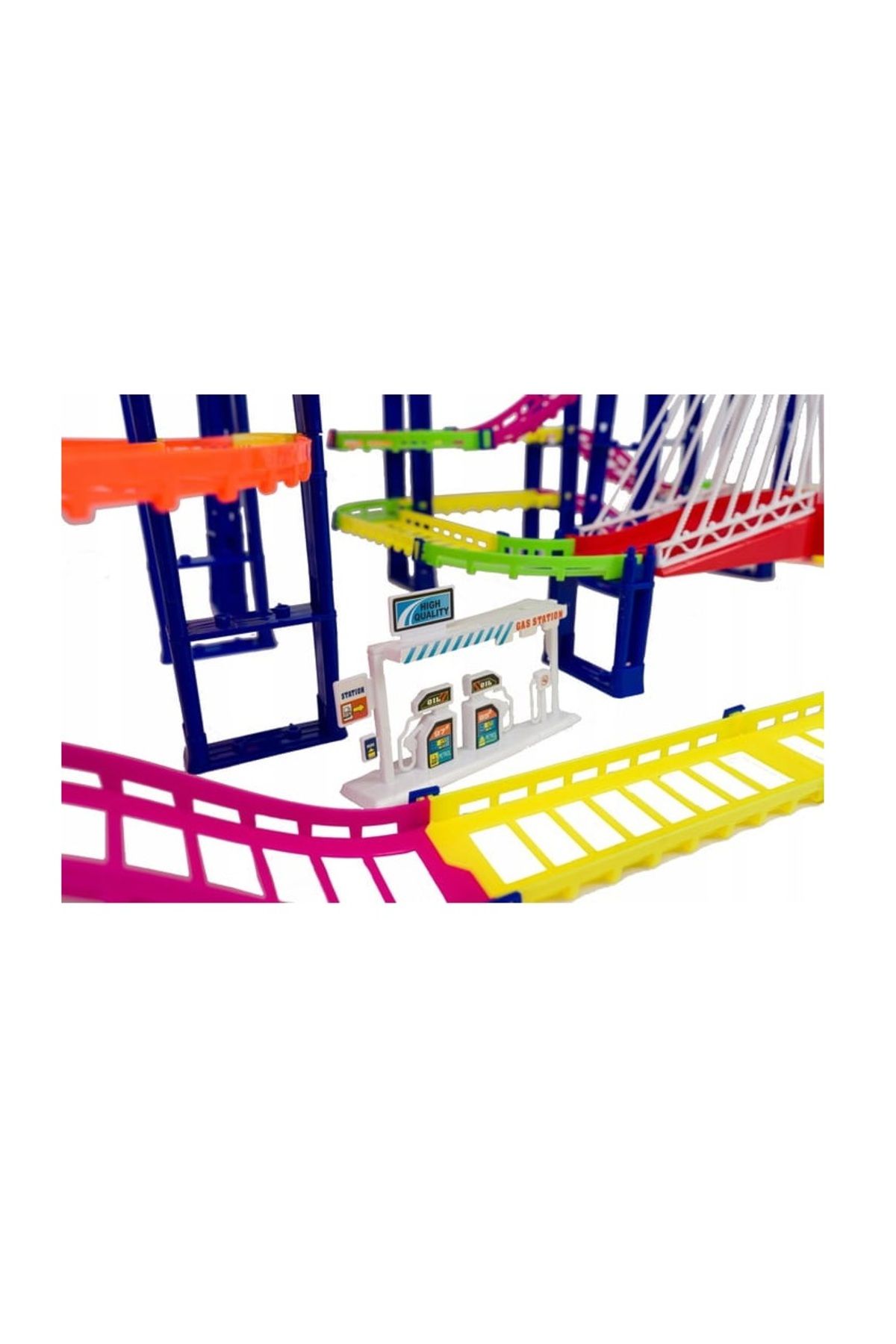 ideal STORE-Set pista cu 2 masinute URBAN RAIL idealSTORE, Dimensiuni 30,5 x 87 x 43 cm, Include 193 de elemente 3