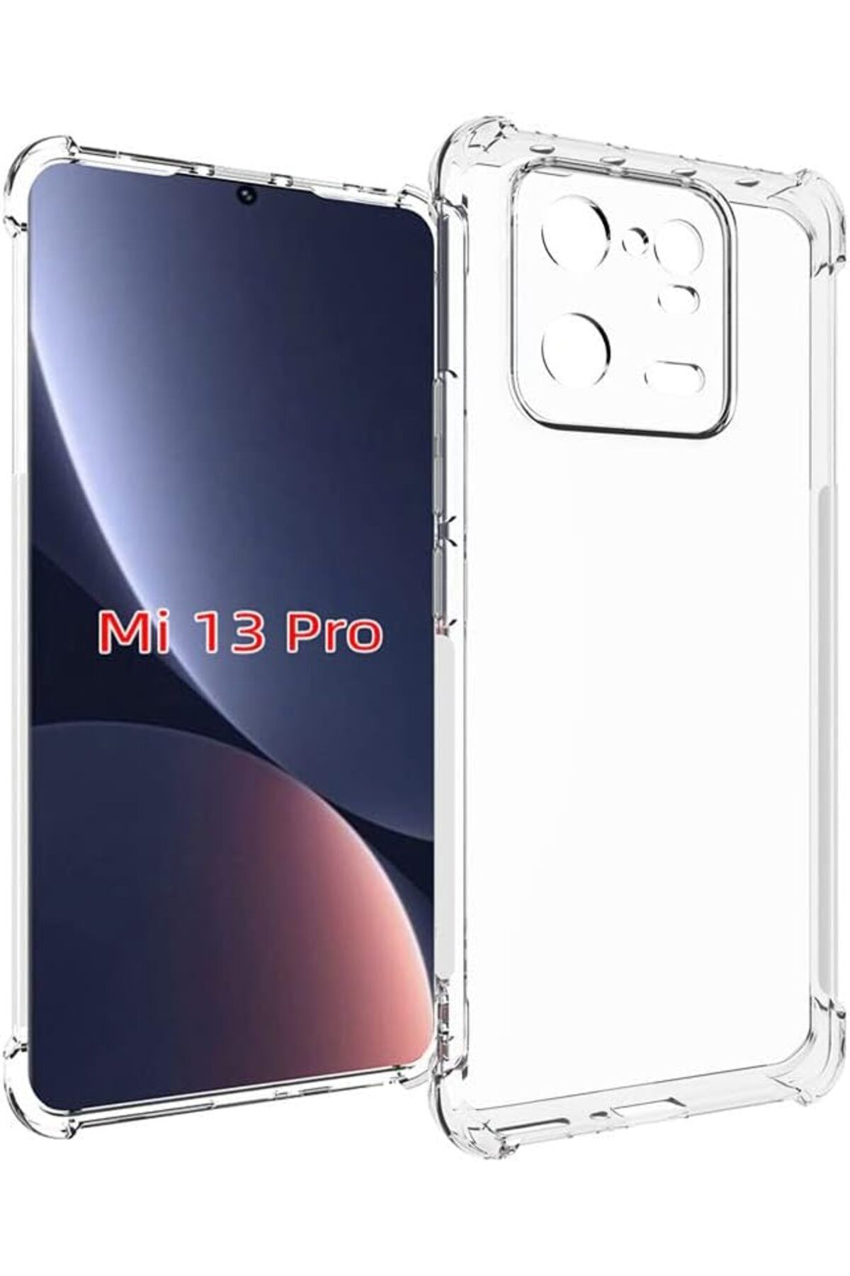 Ehr. Xiaomi Mi 13 Pro Uyumlu Darbe Önleyici Sararmaya Dayanıklı Airbag Korumalı Ultra Slim TPU Şeffaf Sil