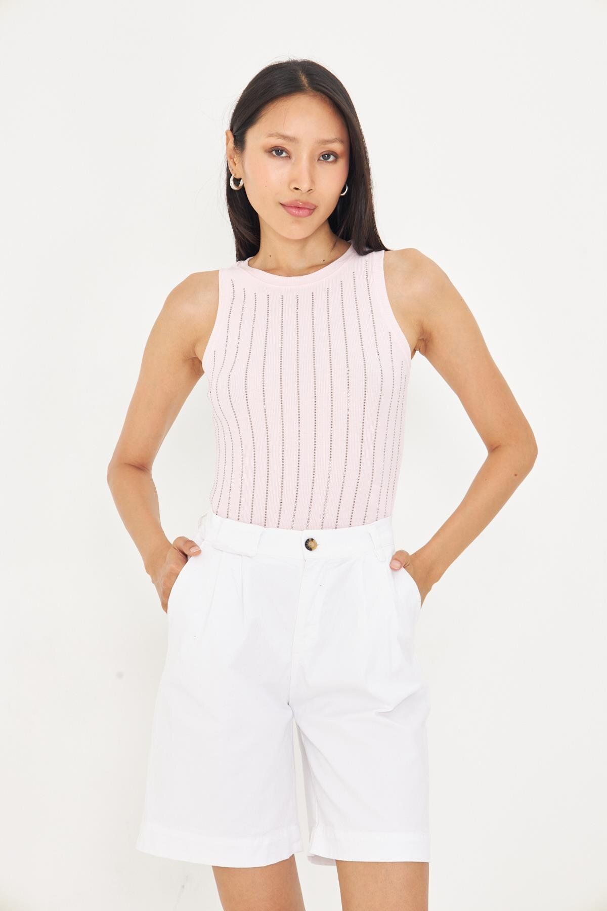 TIFFANY&TOMATO Sıra Taşlı Basic Atlet