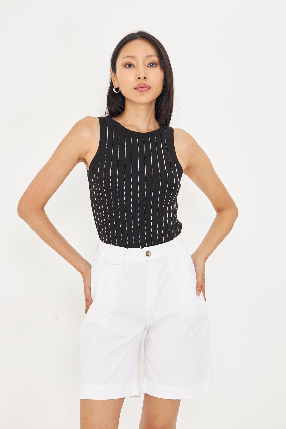 TIFFANY&TOMATO Sıra Taşlı Basic Atlet
