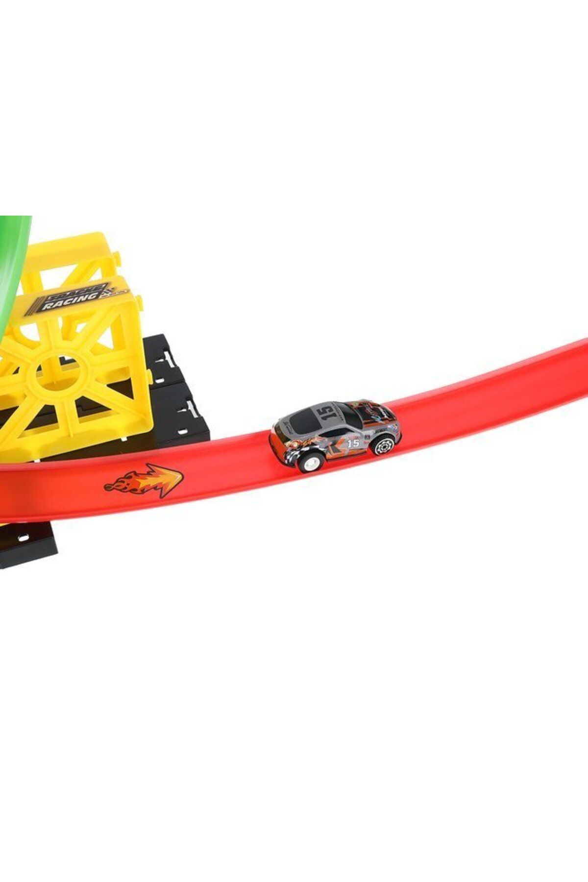 Iso-Circuit with launcher and toy car, track with x 2 loops and 2 cars, track length 165 cm 4