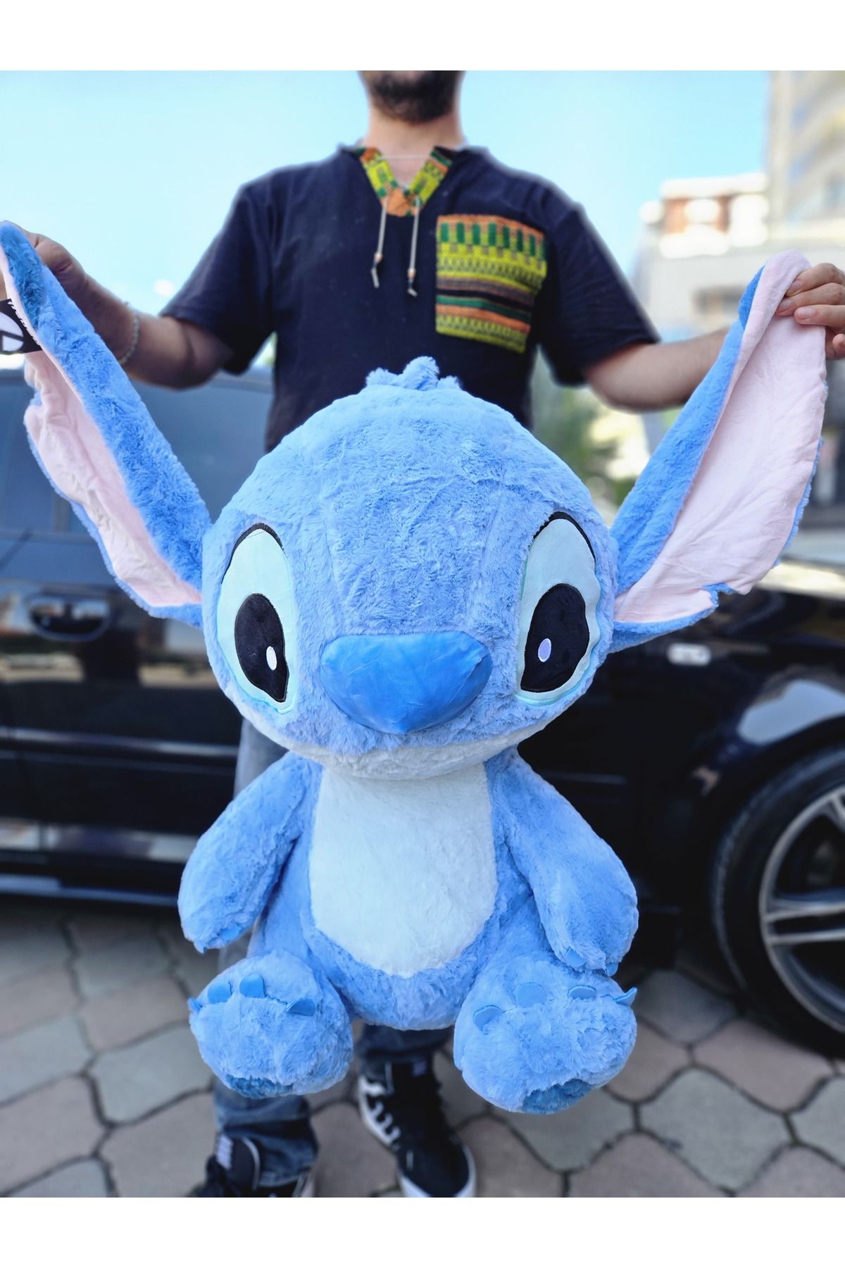 Online 75 Cm Sevimli Büyük Boy Stitch Peluş Stich Lilo Peluş Oyuncak Yumuşak Uyku Arkadaşı