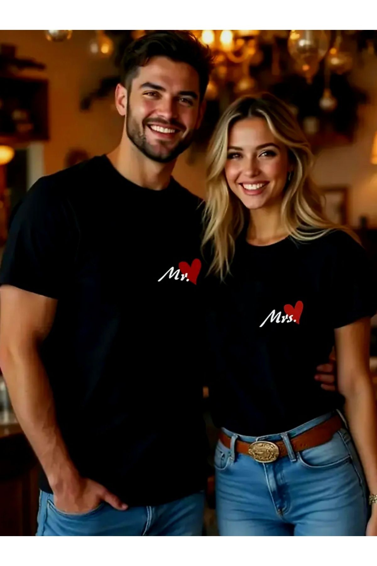 BYGGDESİGN BY GG DESİGN NAKIŞ BASKILI SEVGİLİ & EŞ TSHIRT