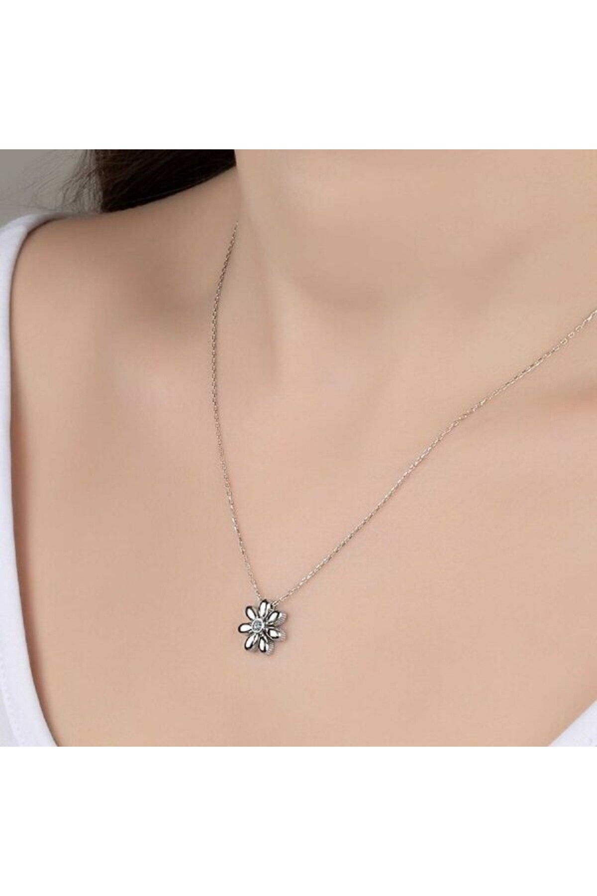 shop Taşlı Çicek Taş 925 Ayar Gümüş Kolye