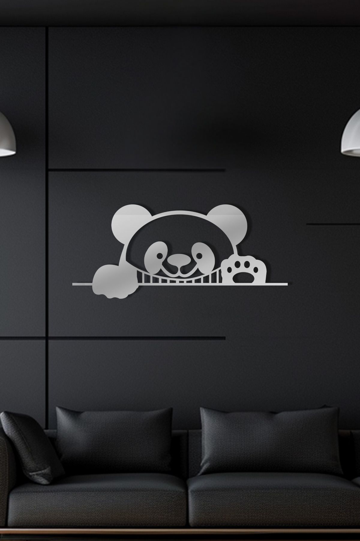 cncrafft Panda Figürlü Metal Tablo – Sevimli Çocuk Odası Duvar Dekoru