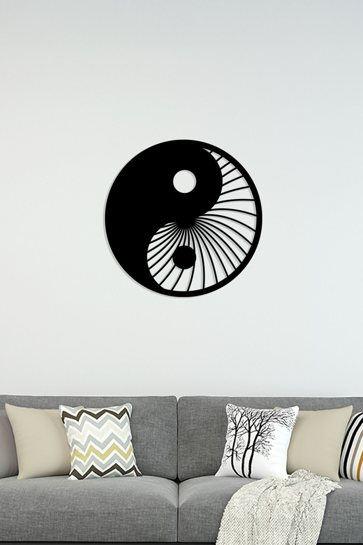 cncrafft Yin Yang Metal Tablo – Spiritüel ve Minimalist Duvar Dekoru