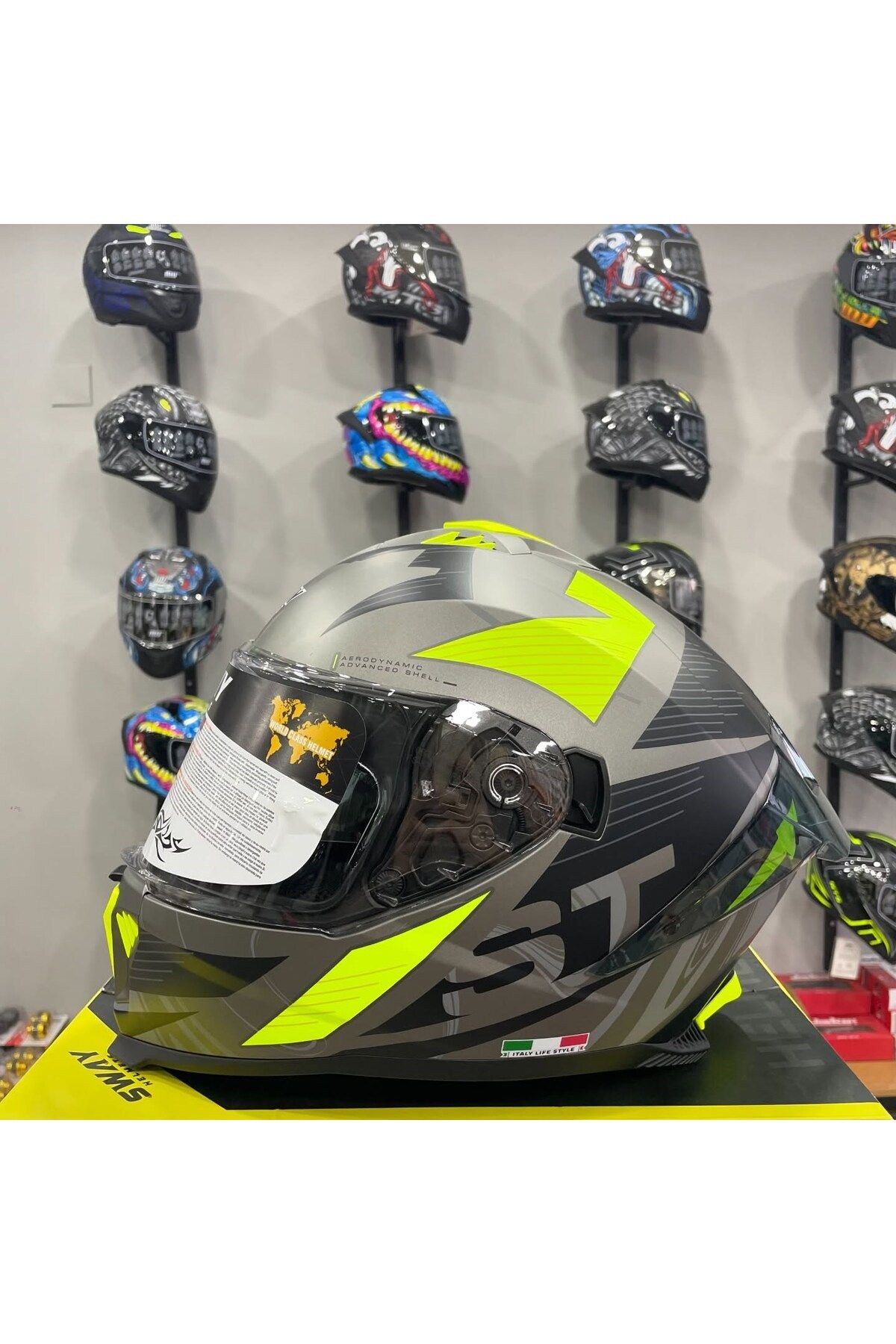 Sway SW 865 ST Titanium Yellow Kask Full Face