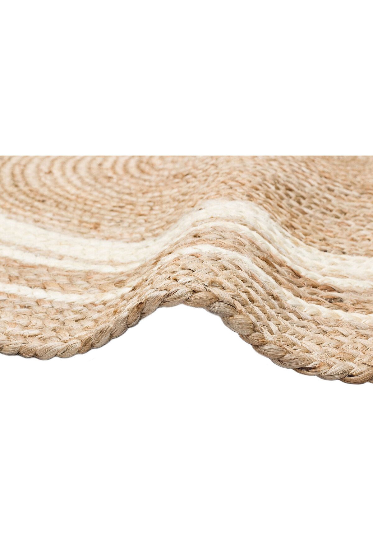 akbel halı & yatak exclusive home design Juno ECH 01R Naturel Beyaz - El Dokuma Çift Taraflı Naturel Jüt Halı