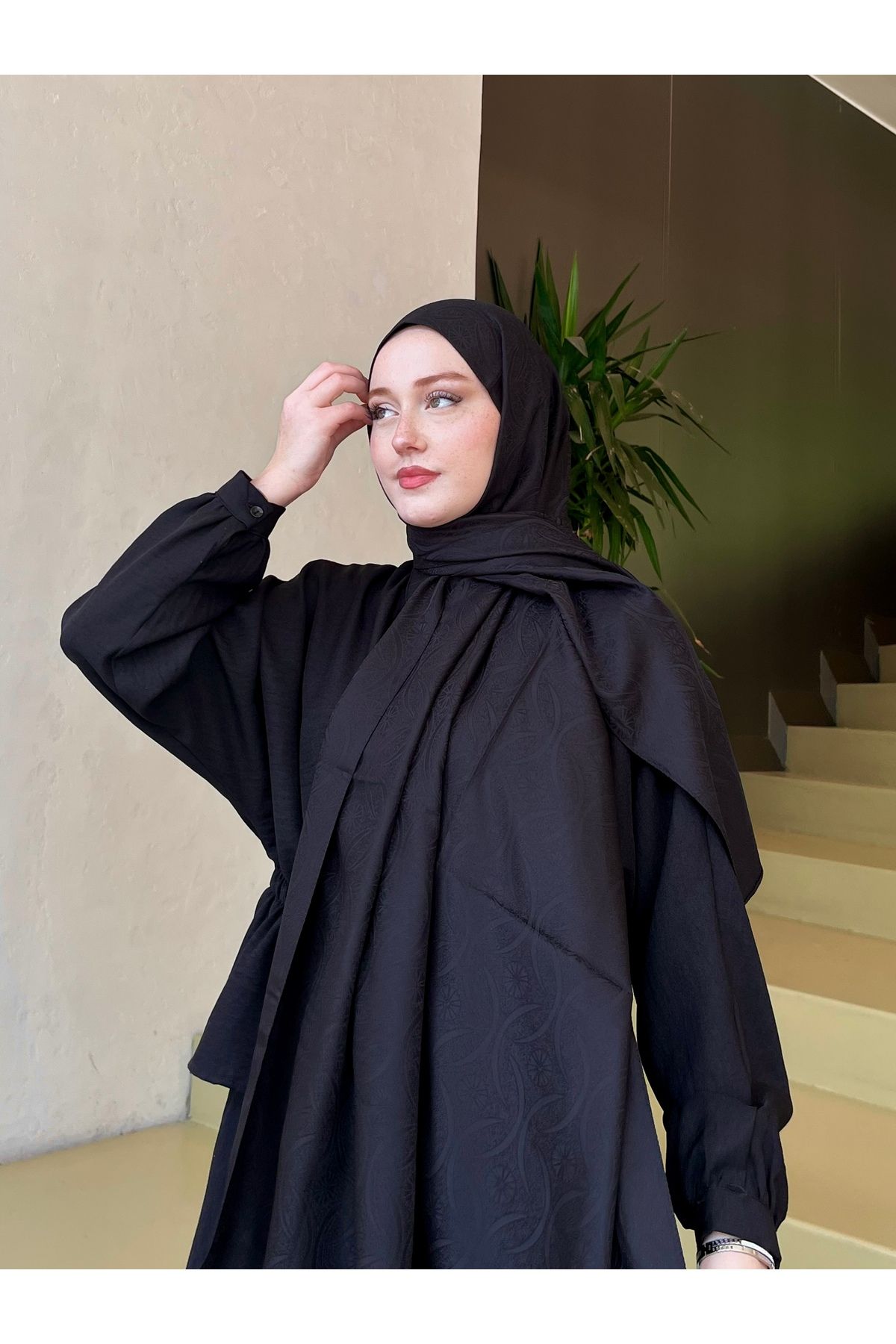 hijabchi Etnik Jakar Şal Sarmaşık Yıldızı Desen -
