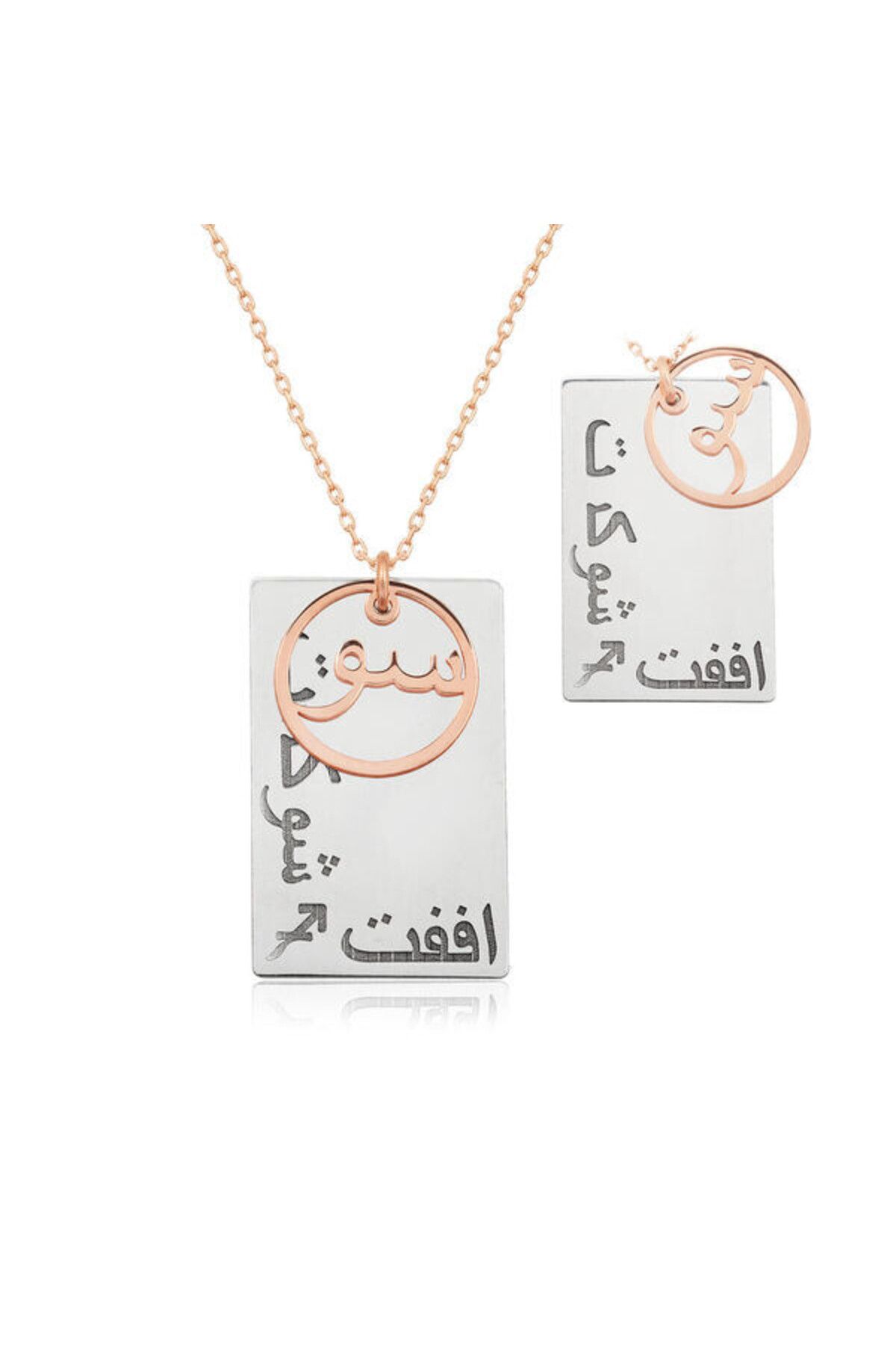 shop Arapça Sev Şükret Yazılı 925 Ayar Gümüş Kadın Kolye