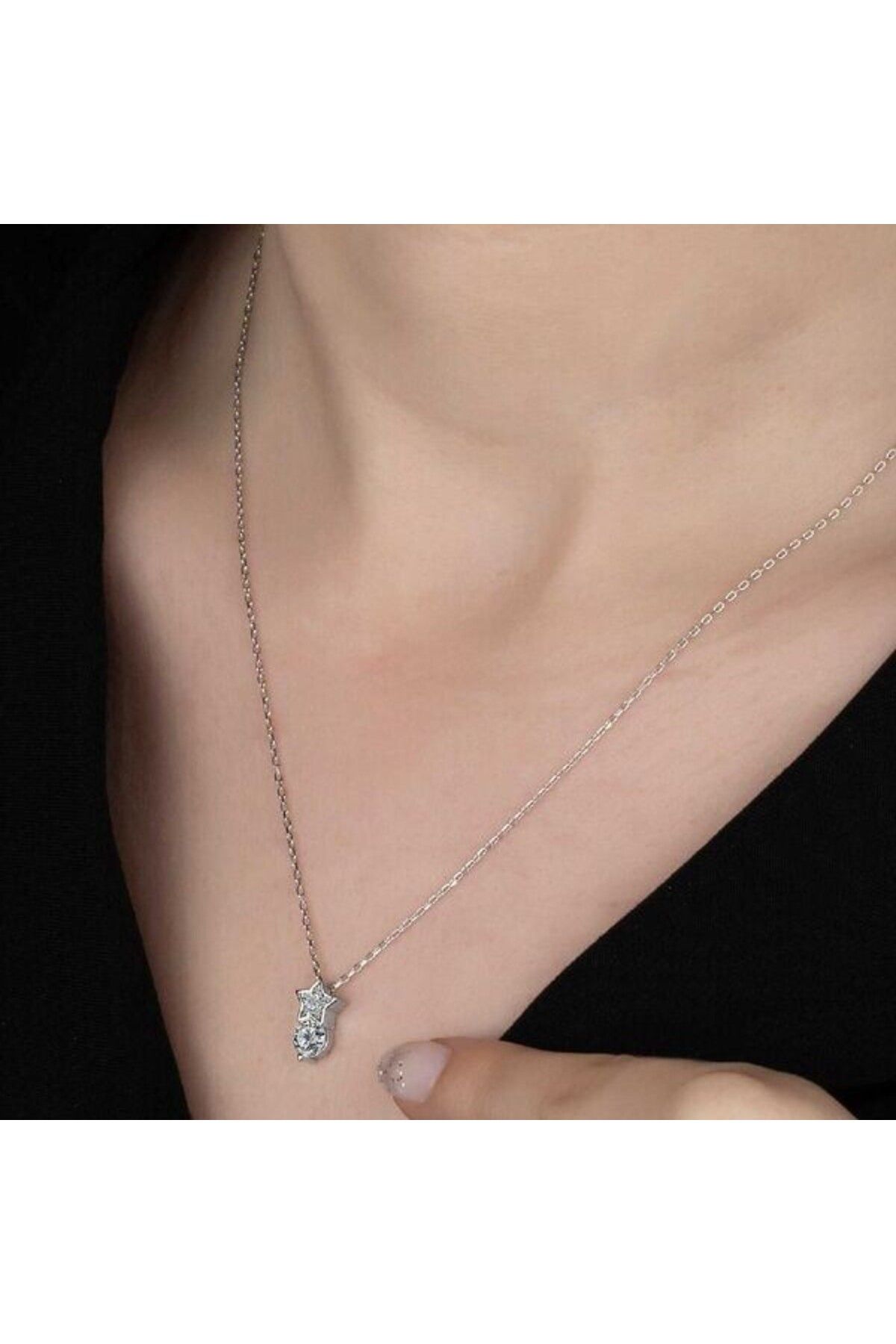 shop Taşlı Yıldız Taş 925 Ayar Gümüş Kolye
