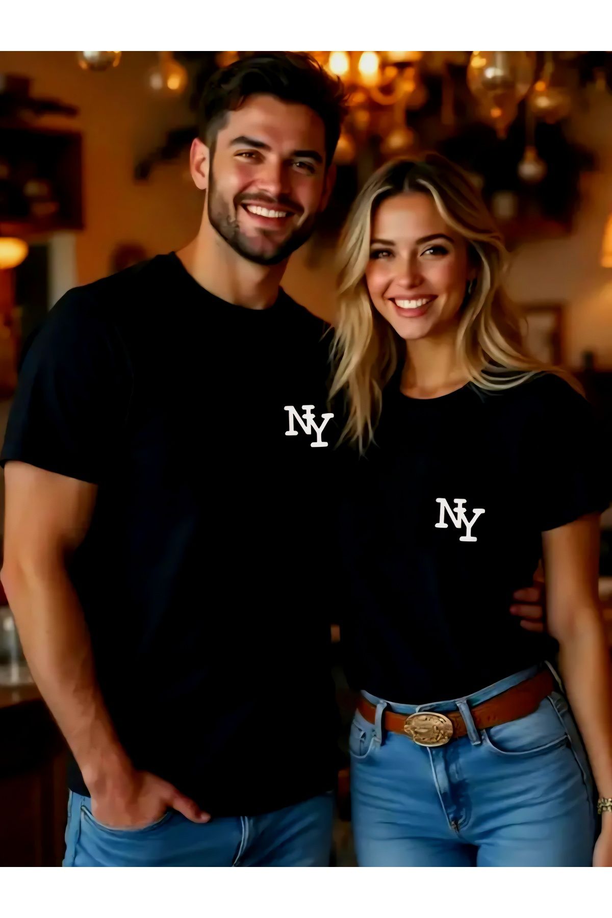 BYGGDESİGN BY GG DESİGN İSTEĞE ÖZEL NAKIŞ HARF BASKILI SEVGİLİ & EŞ TSHIRT