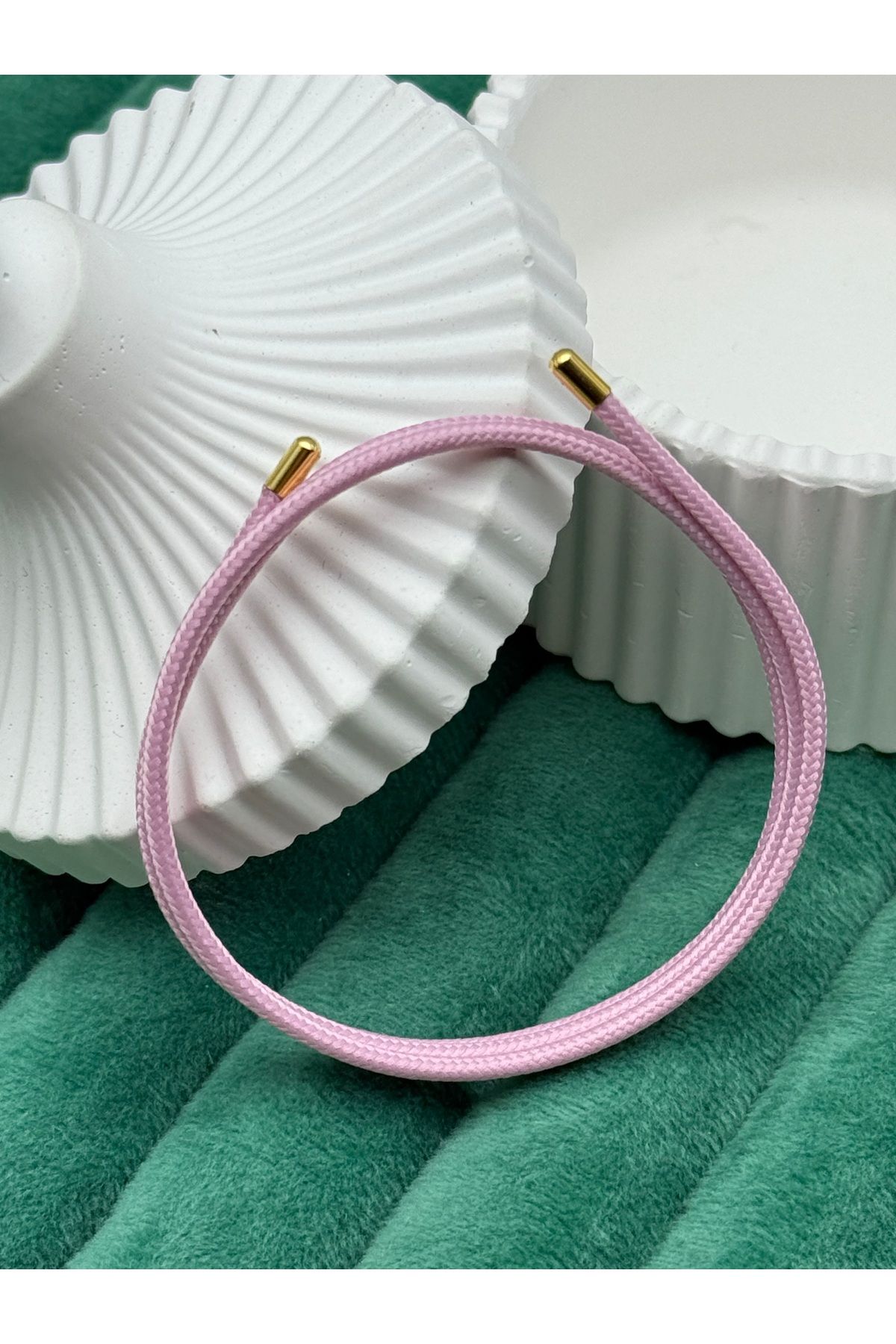 ilvesa shop Komple Mıknatıslı Ayarlanabilir Pembe İp Bileklik ve Halhal